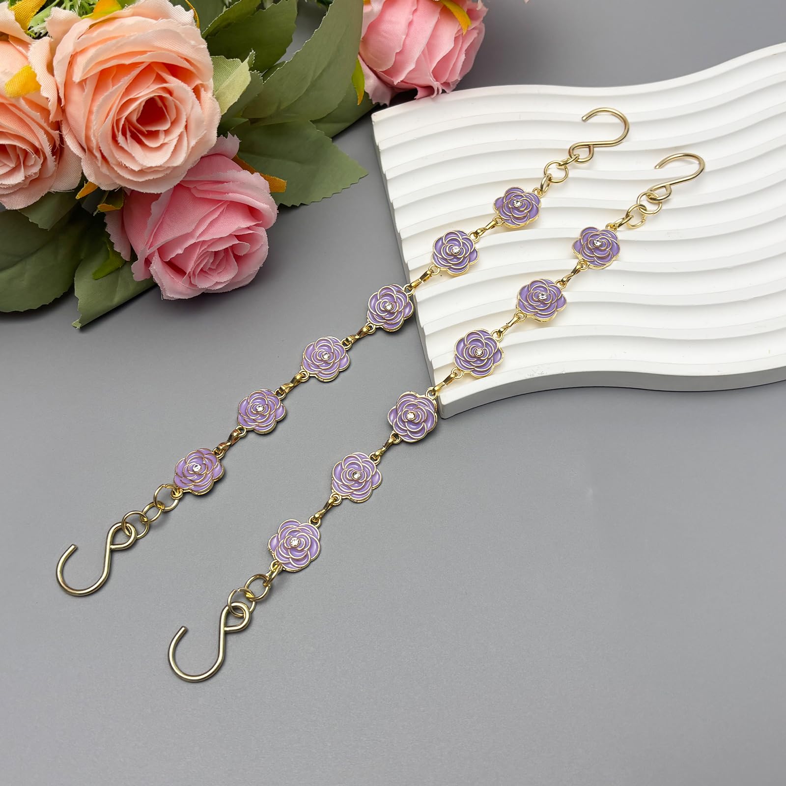 18Pcs Flower Shoe Chain Charms for Women, Bling Shoe Charms for Girls Clog Sandals, Girly Shoe Chains, DIY Shoe Decoration Accessories for Party Favor