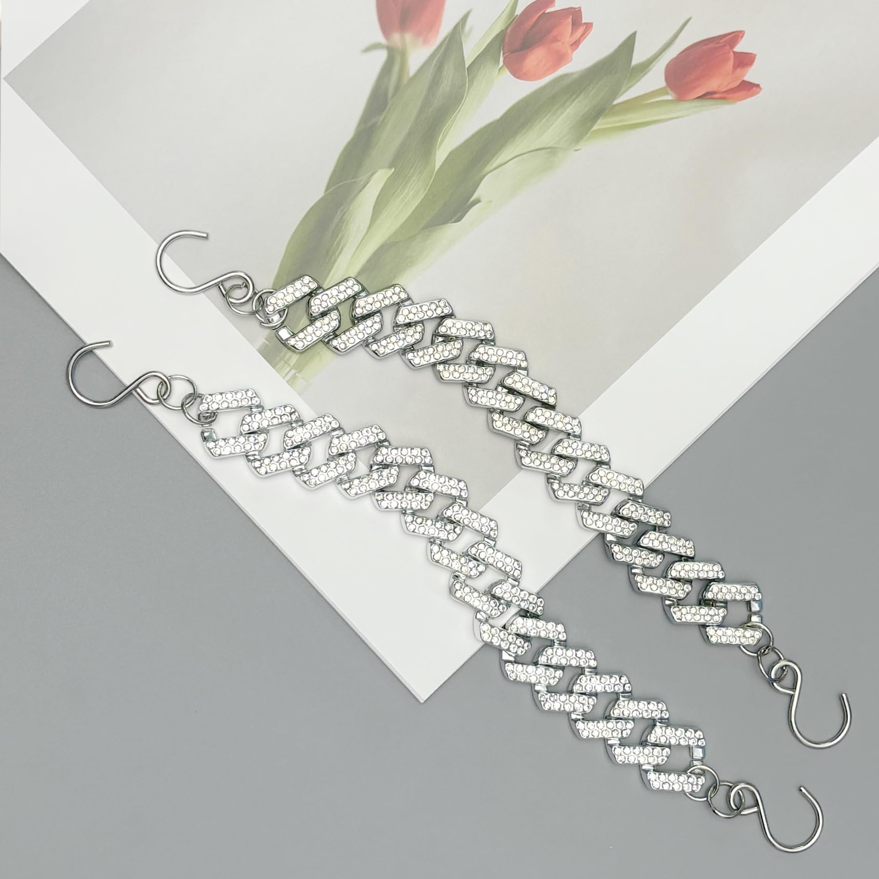 18Pcs Flower Shoe Chain Charms for Women, Bling Shoe Charms for Girls Clog Sandals, Girly Shoe Chains, DIY Shoe Decoration Accessories for Party Favor