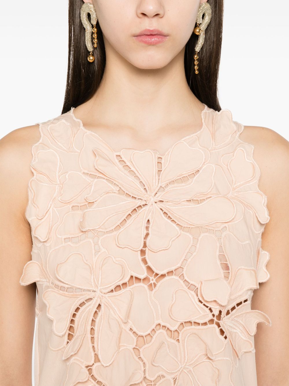 Forte Forte Long dress with floral appliques