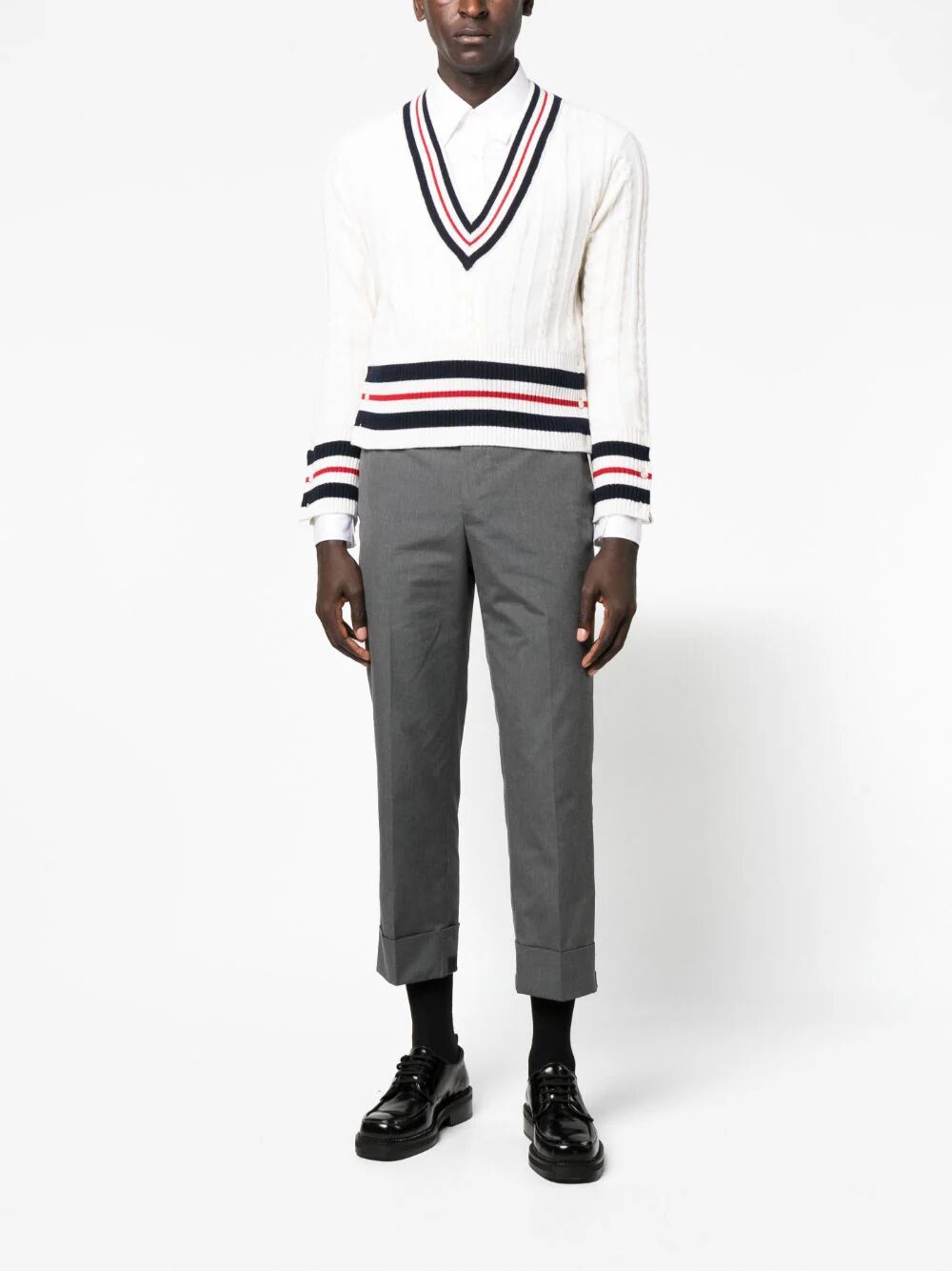 Thom Browne Men Fit 1 Gg Backstrap Trouser In Typewriter Cloth