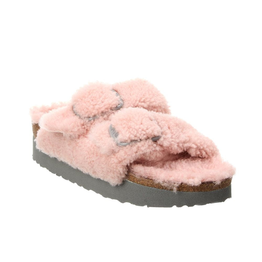 Birkenstock Papillio Teddy Crystal Rose Arizona Big Buckle Shearling Size 7 by Steals