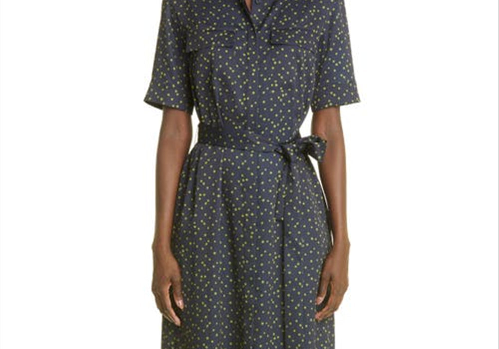 Lafayette 148 New York Large Polka Dot Shirtdress, Ink Multi by Steals