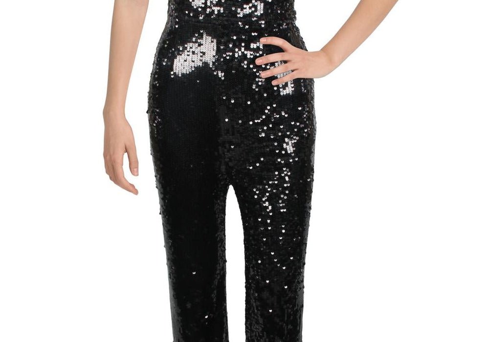Dress The Population Women's Black Sequin V Neck Jumpsuit Size Medium by Steals