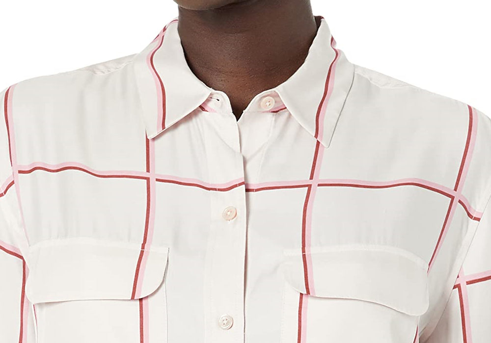 Equipment Signature Silk Button-Up Shirt in Lilac Ash Multi Size Medium by Steals