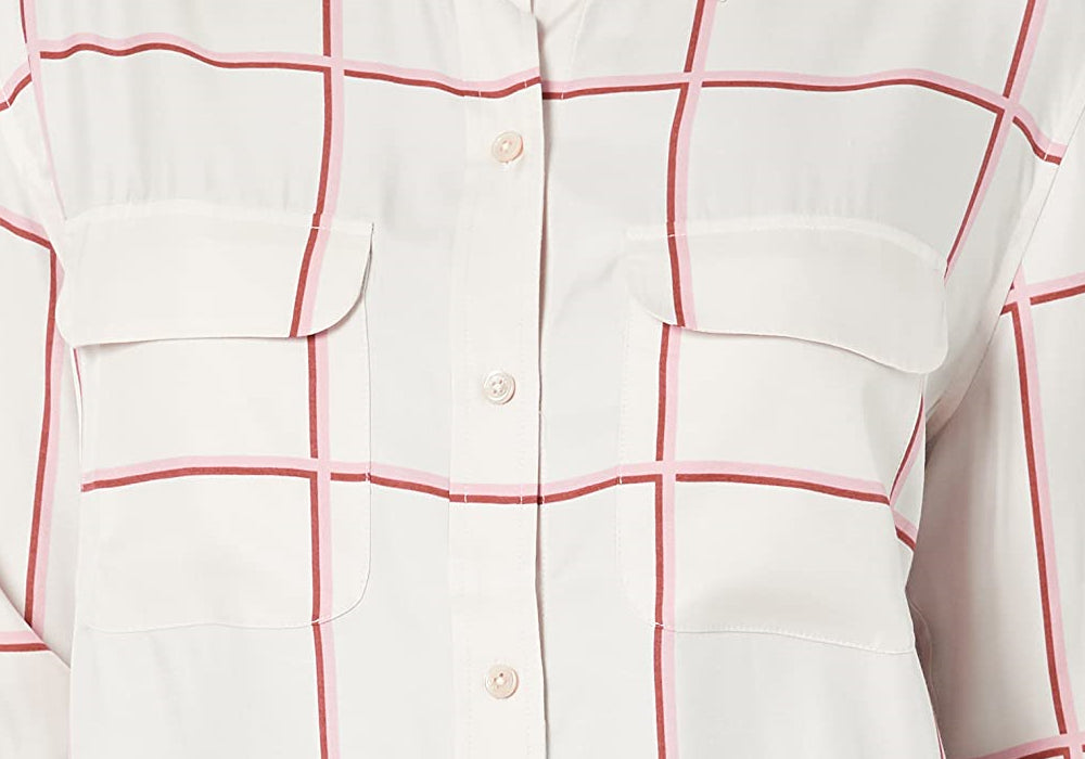 Equipment Signature Silk Button-Up Shirt in Lilac Ash Multi Size Medium by Steals