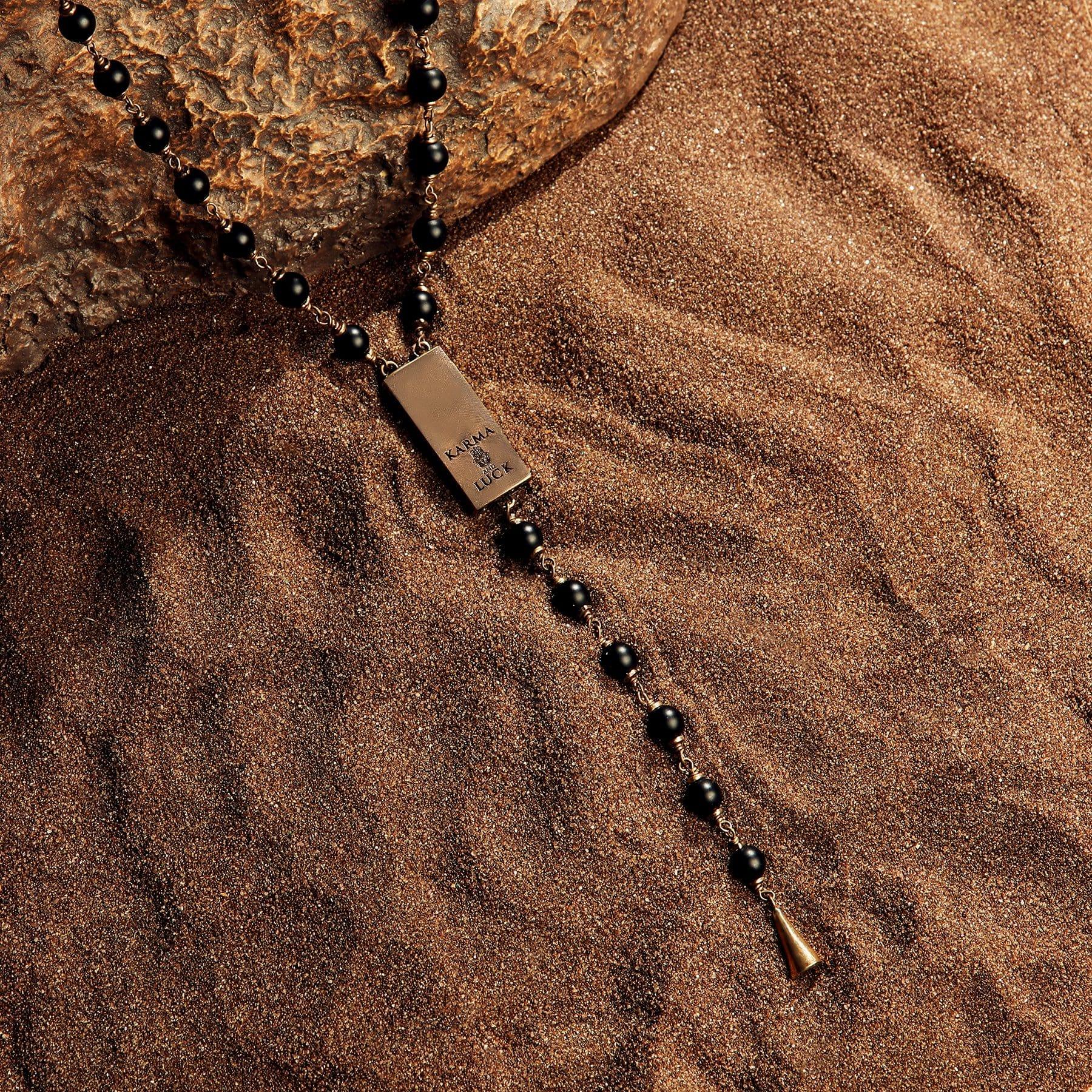 Balance & Faith - Onyx Rosary Necklace