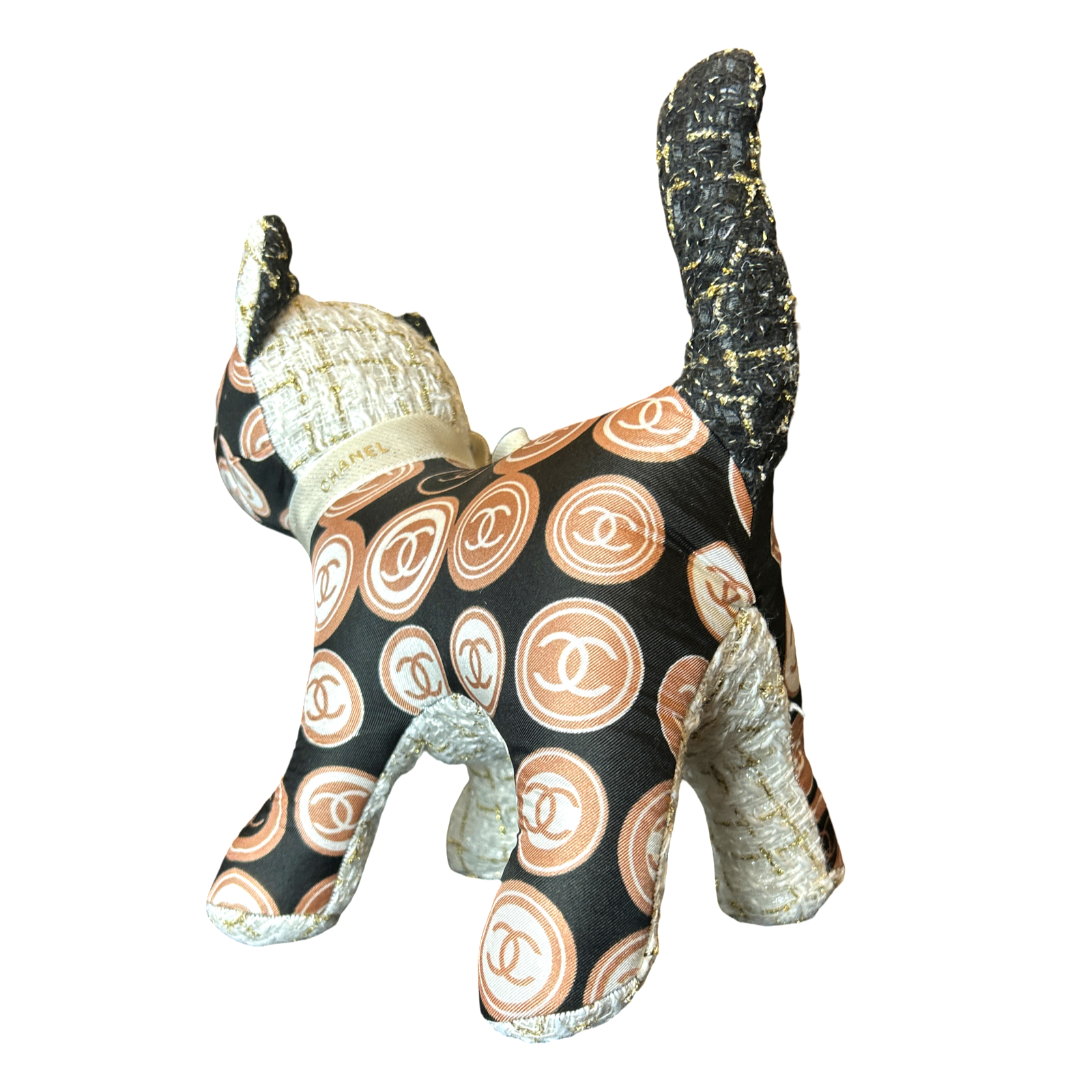 CC Monogram Vintage Silk Scarf Patchwork Kitten