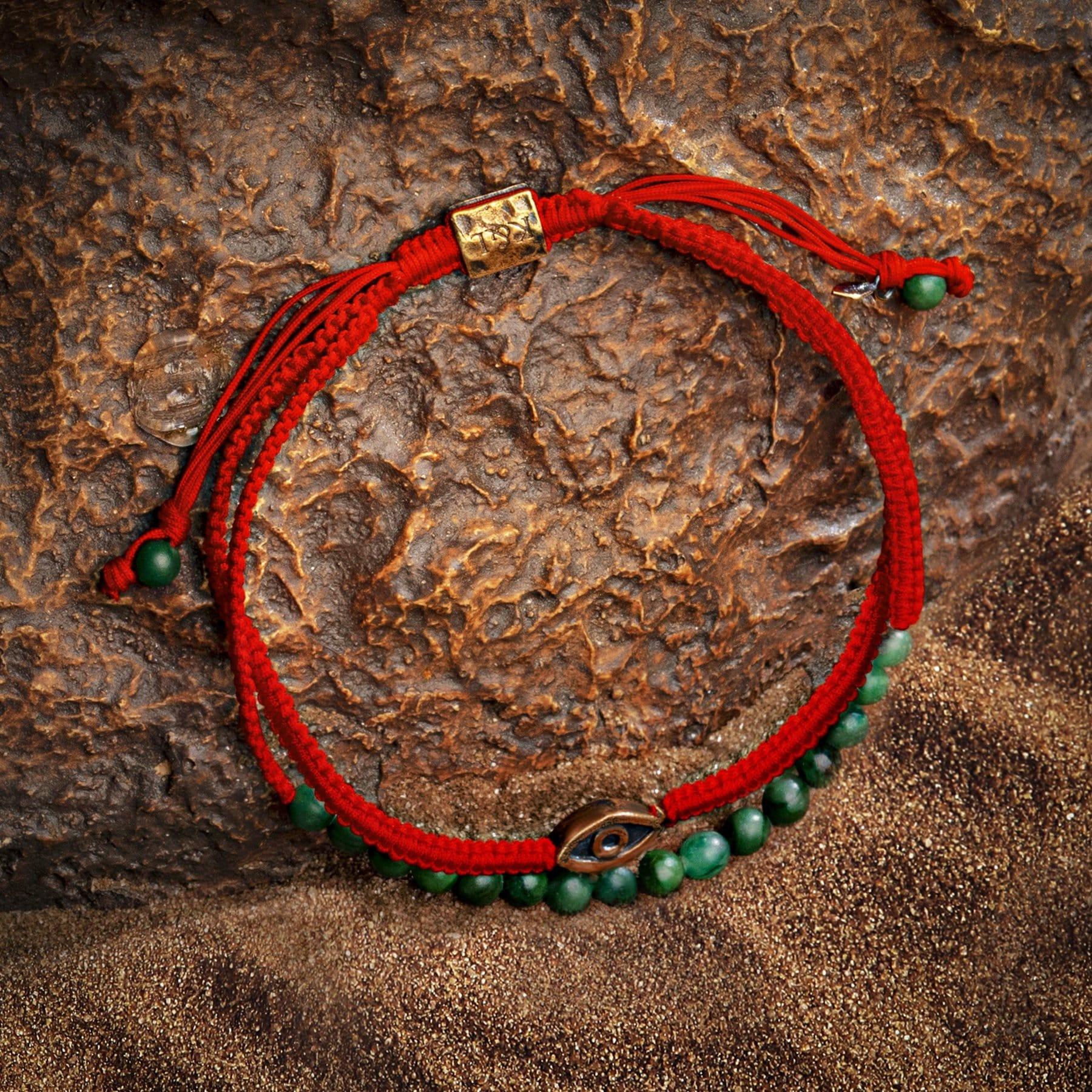 Fiery Luck - Jade Evil Eye Charm Wrap