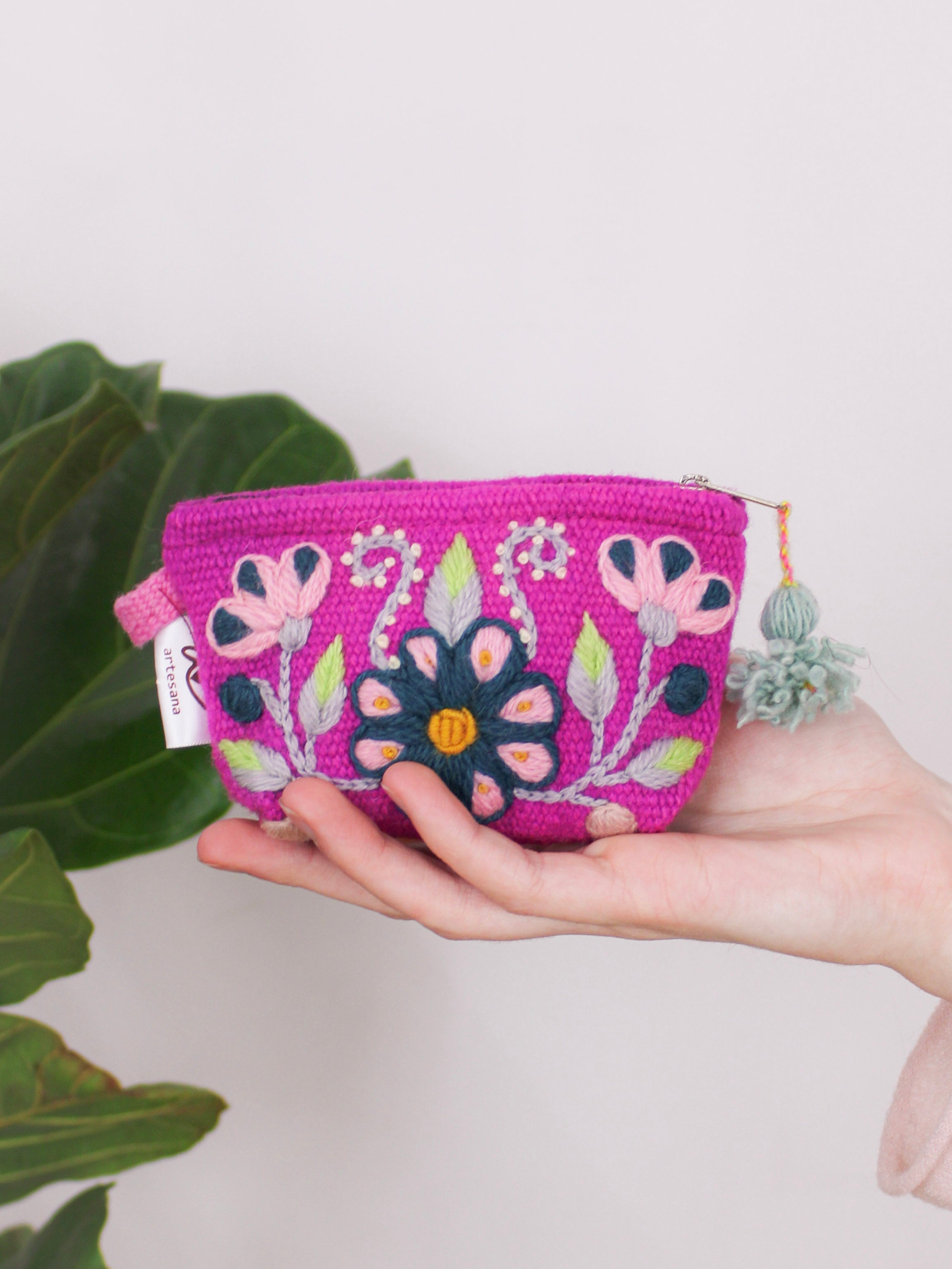 Sunset Floral Embroidered Coin Purse