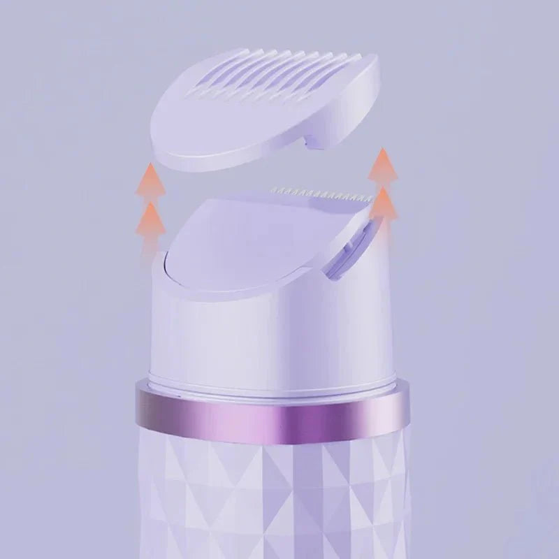 2-in-1 women's electric shaver - suitable for dry and wet hair removal on bikinis, eyebrows, face, legs, and armpits.
