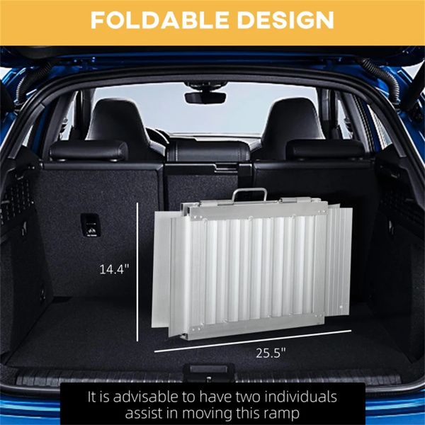 2' Steps Ramp,Portable Wheelchair Ramp,Carpeted Foldable Handicap Ramp