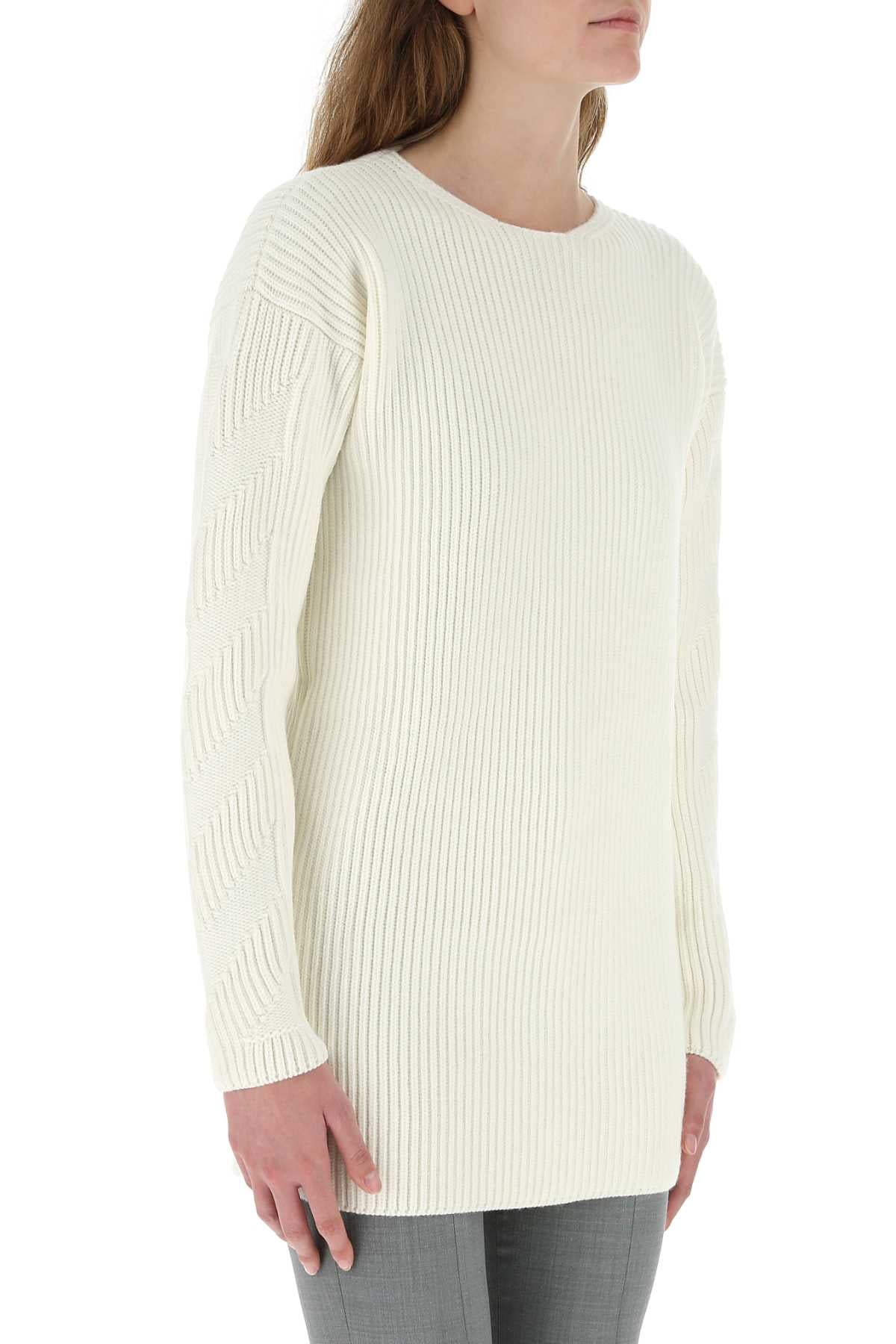 Off White Women Ivory Virgin Wool Sweater