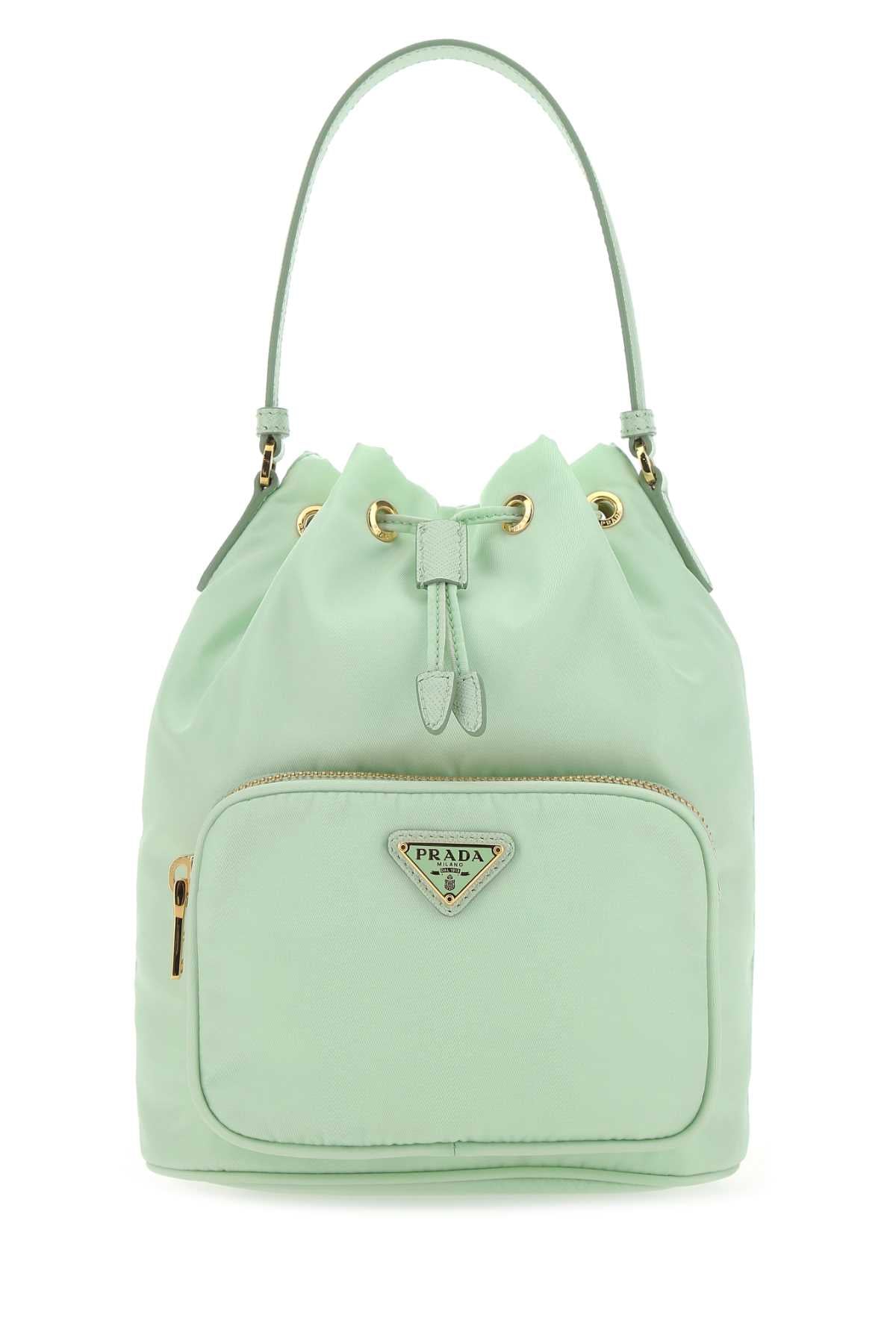 Prada Women Pastel Green Re-Nylon Bucket Bag