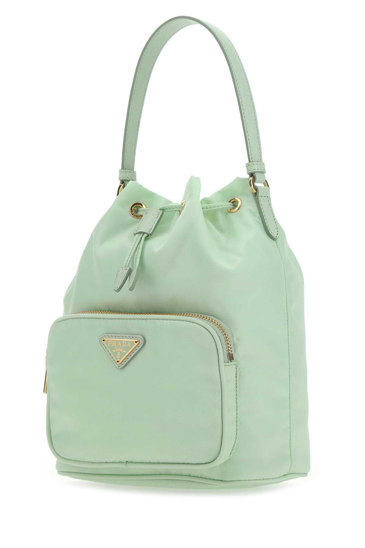 Prada Women Pastel Green Re-Nylon Bucket Bag
