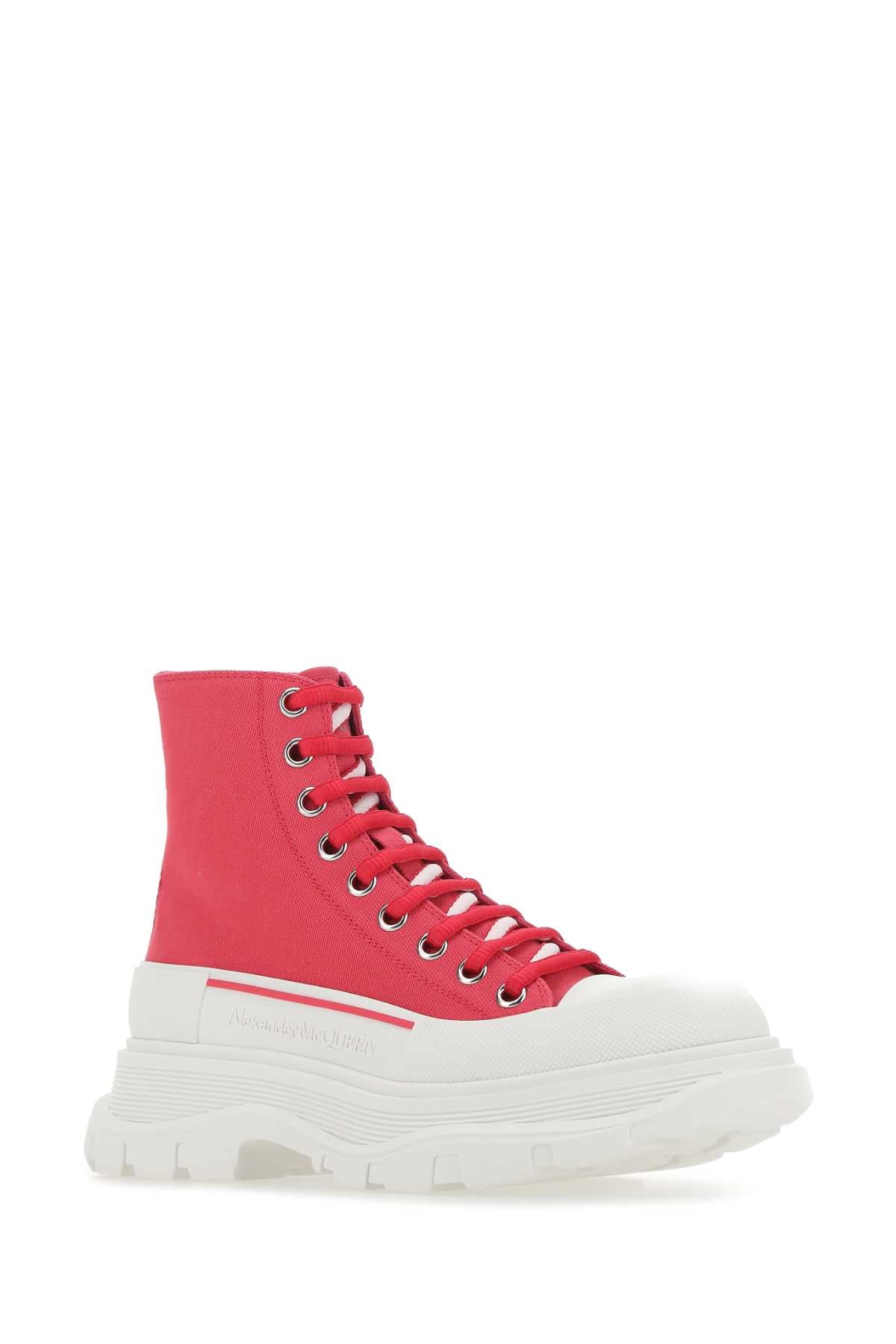 Alexander Mcqueen Women Fuchsia Canvas Tread Slick Sneakers