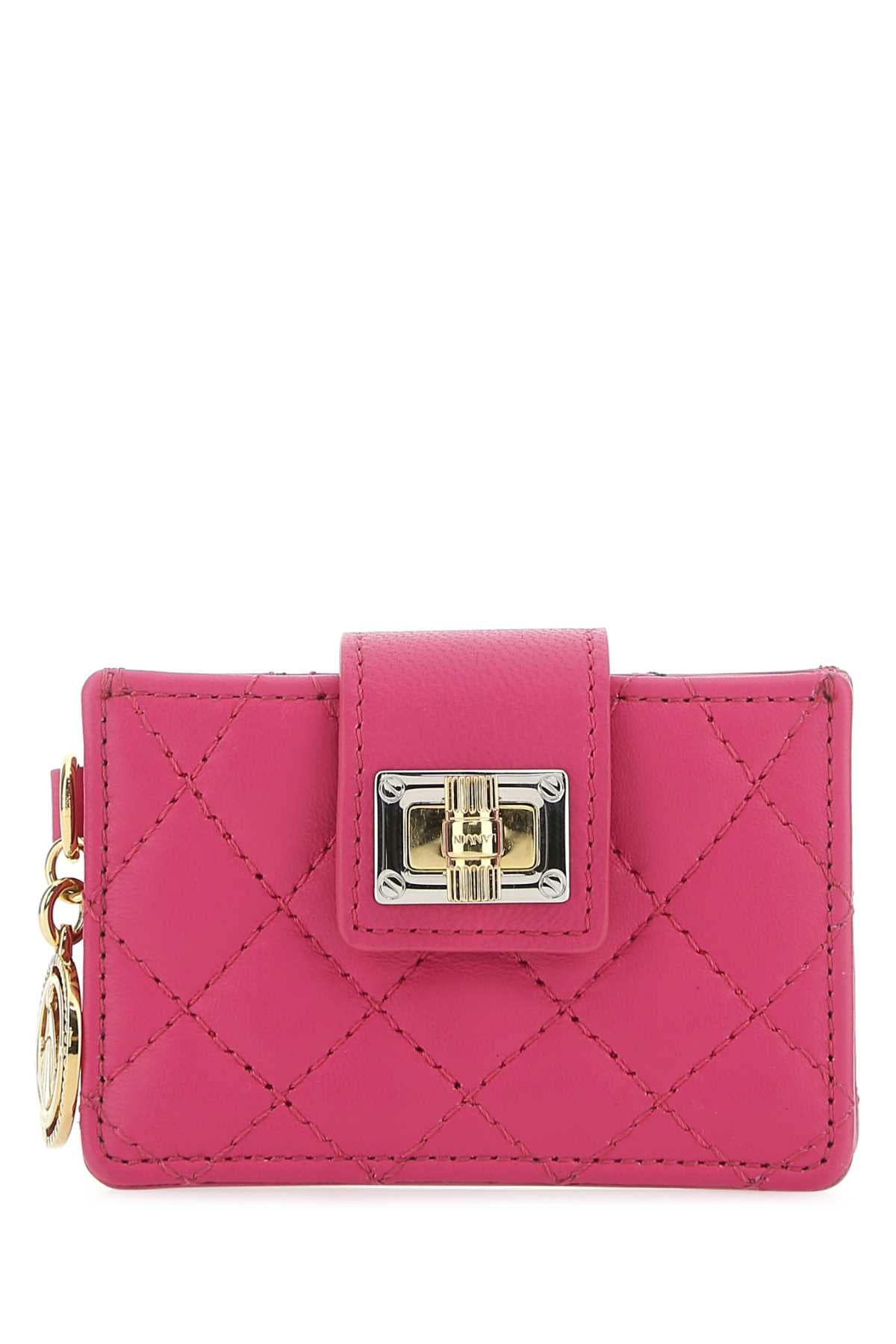 Lanvin Women Fuchsia Leather Card Holder