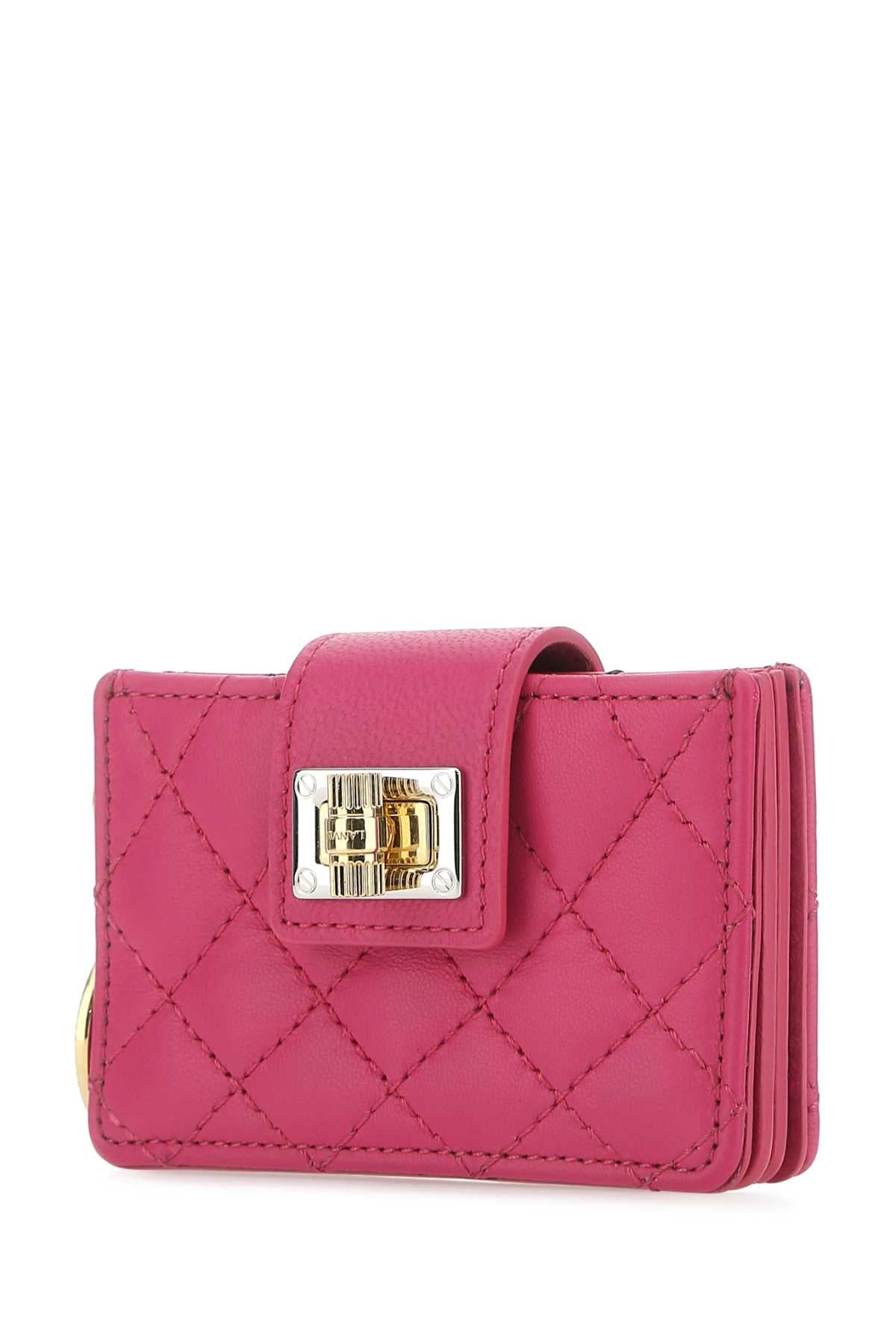 Lanvin Women Fuchsia Leather Card Holder