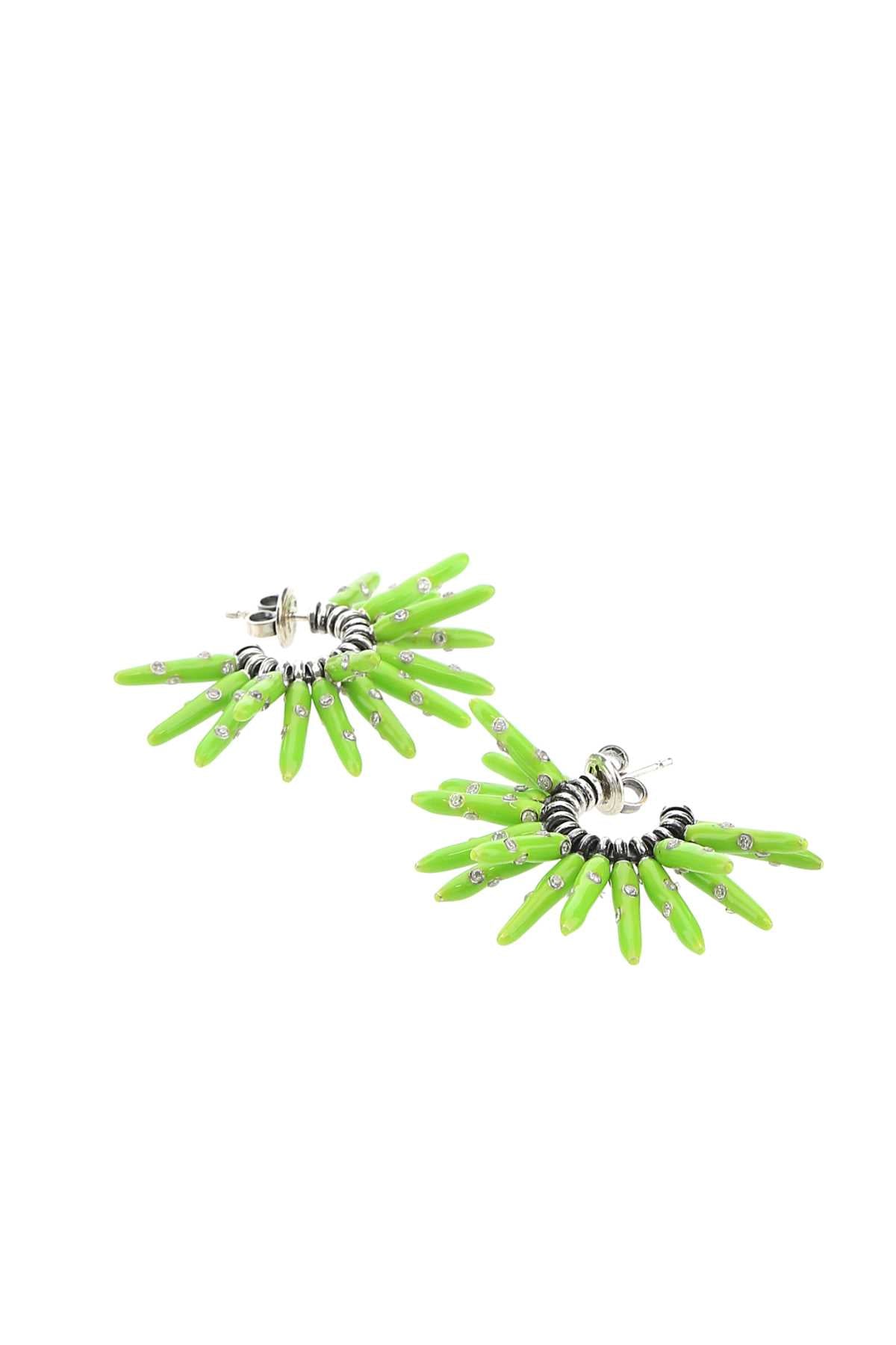 Bottega Veneta Women Acid Green 925 Silver Cone Earrings