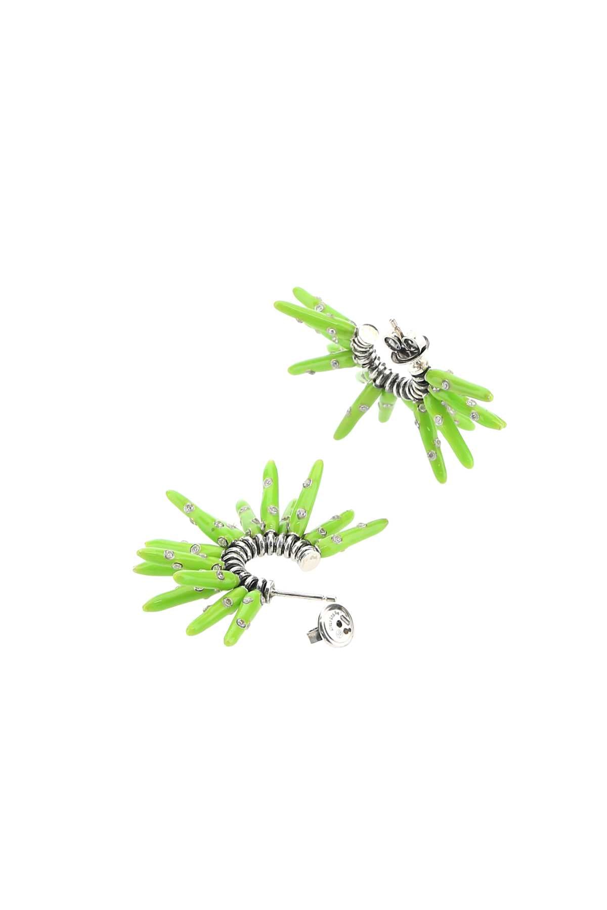 Bottega Veneta Women Acid Green 925 Silver Cone Earrings
