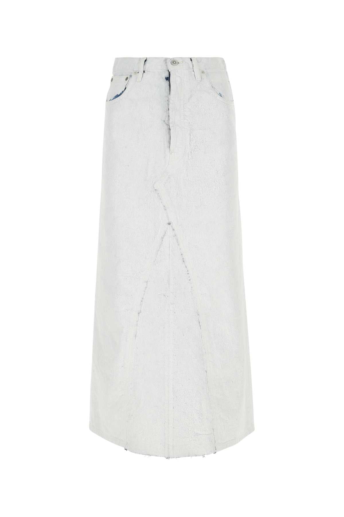 Maison Margiela Women White Denim Skirt