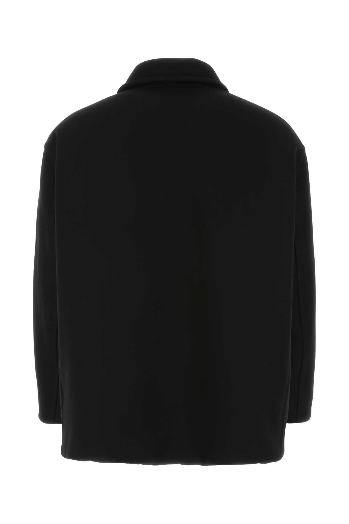 Valentino Garavani Men Black Wool Blend Coat