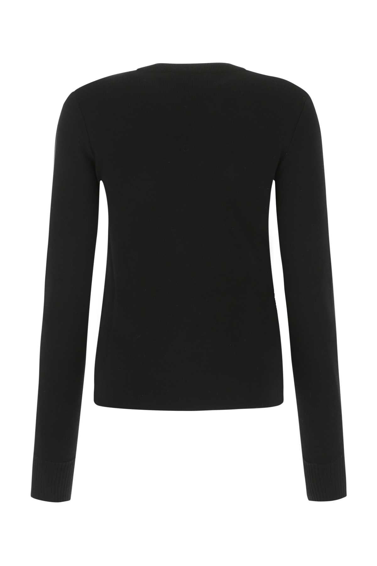 Alexander Mcqueen Women Black Stretch Wool Blend Sweater