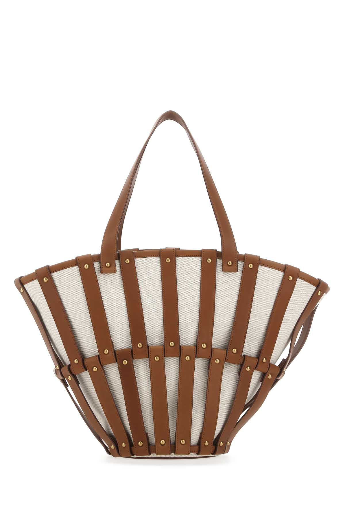 Saint Laurent Women Two-Tone Canvas And Leather Medium Beatrix Shopping Bag