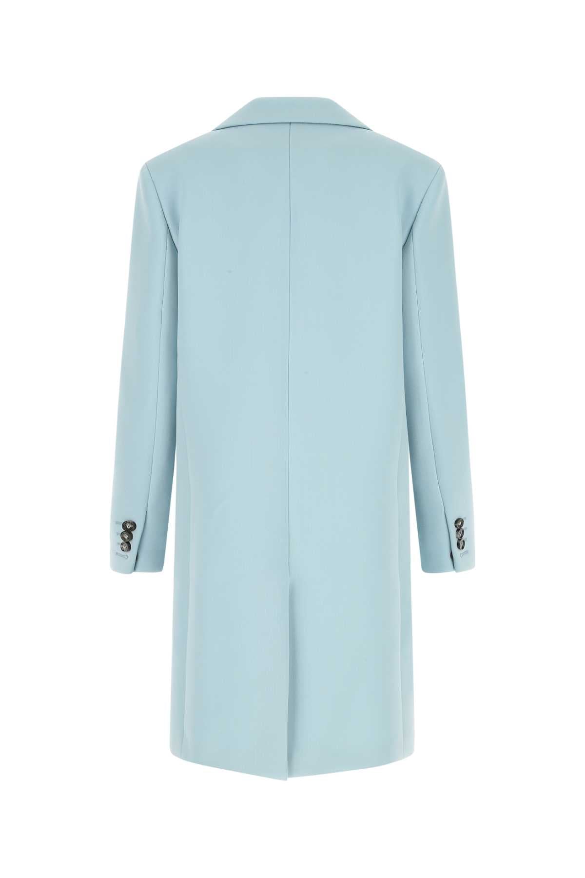 Bottega Veneta Women Pastel Light-Blue Tricotine Coat