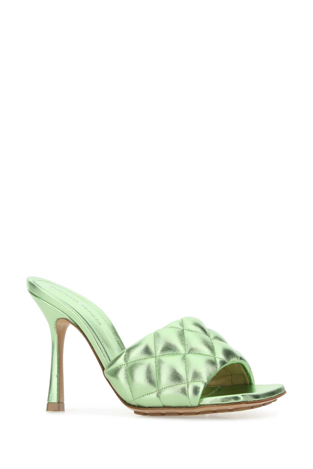 Bottega Veneta Women Light Green Nappa Leather Padded Sandals