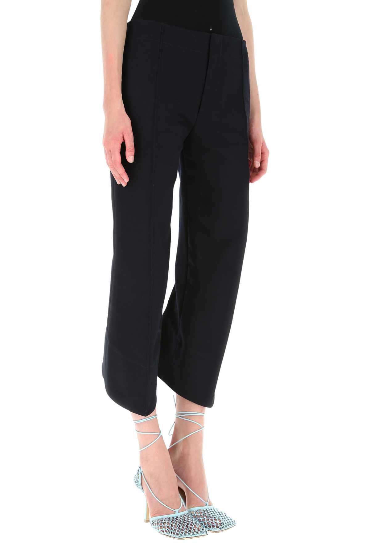 Bottega Veneta Women Midnight Blue Cotton Cropped Cut Pant