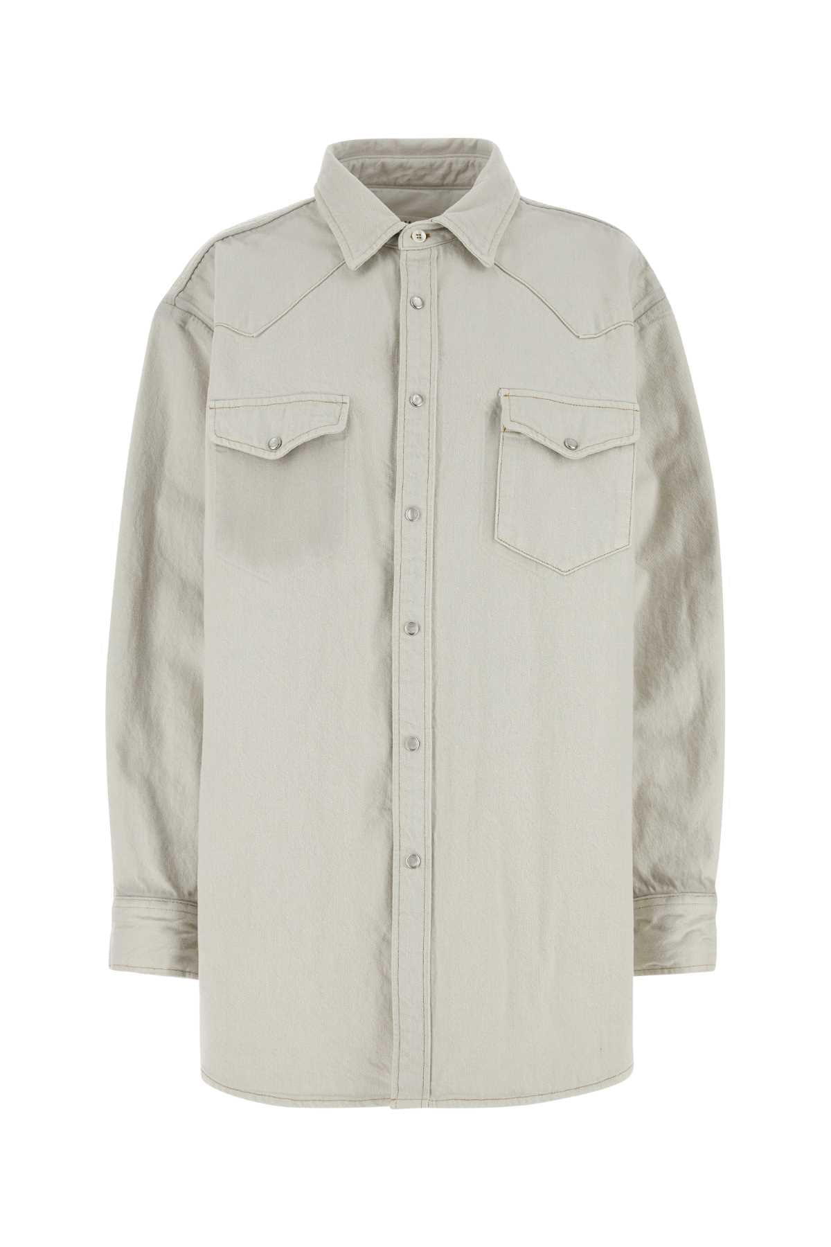 Maison Margiela Women Chalk Denim Oversize Shirt