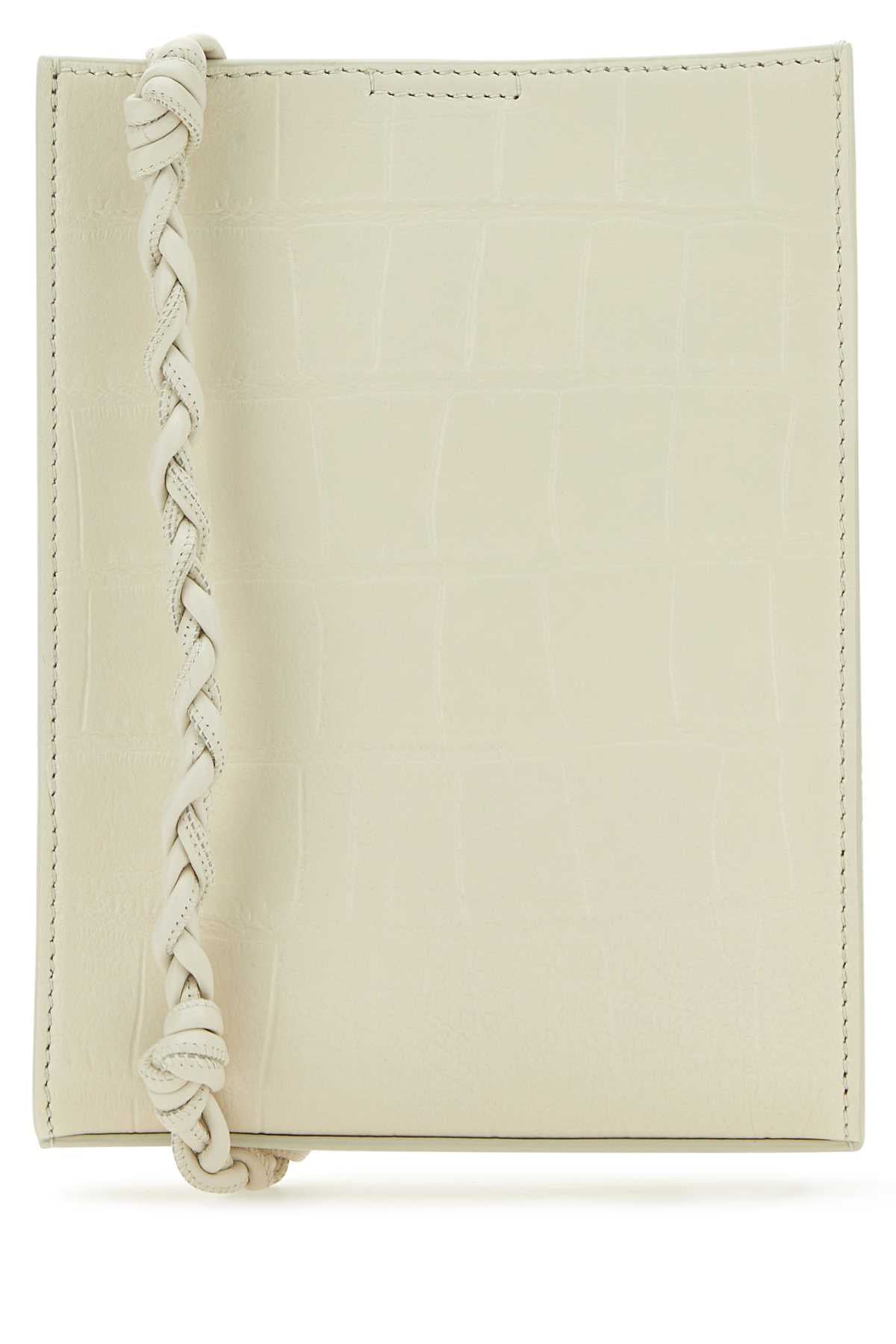 Jil Sander Women Ivory Leather Shoulder Bag