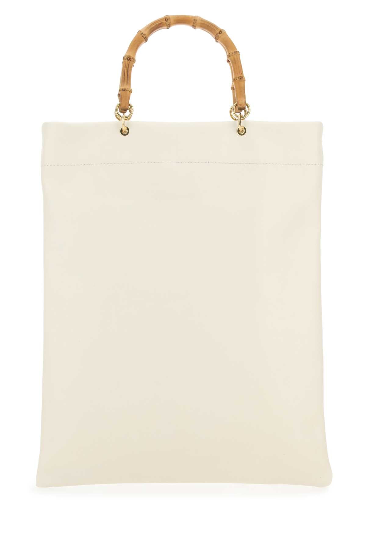 Jil Sander Women Ivory Leather Medium Shopping Bag