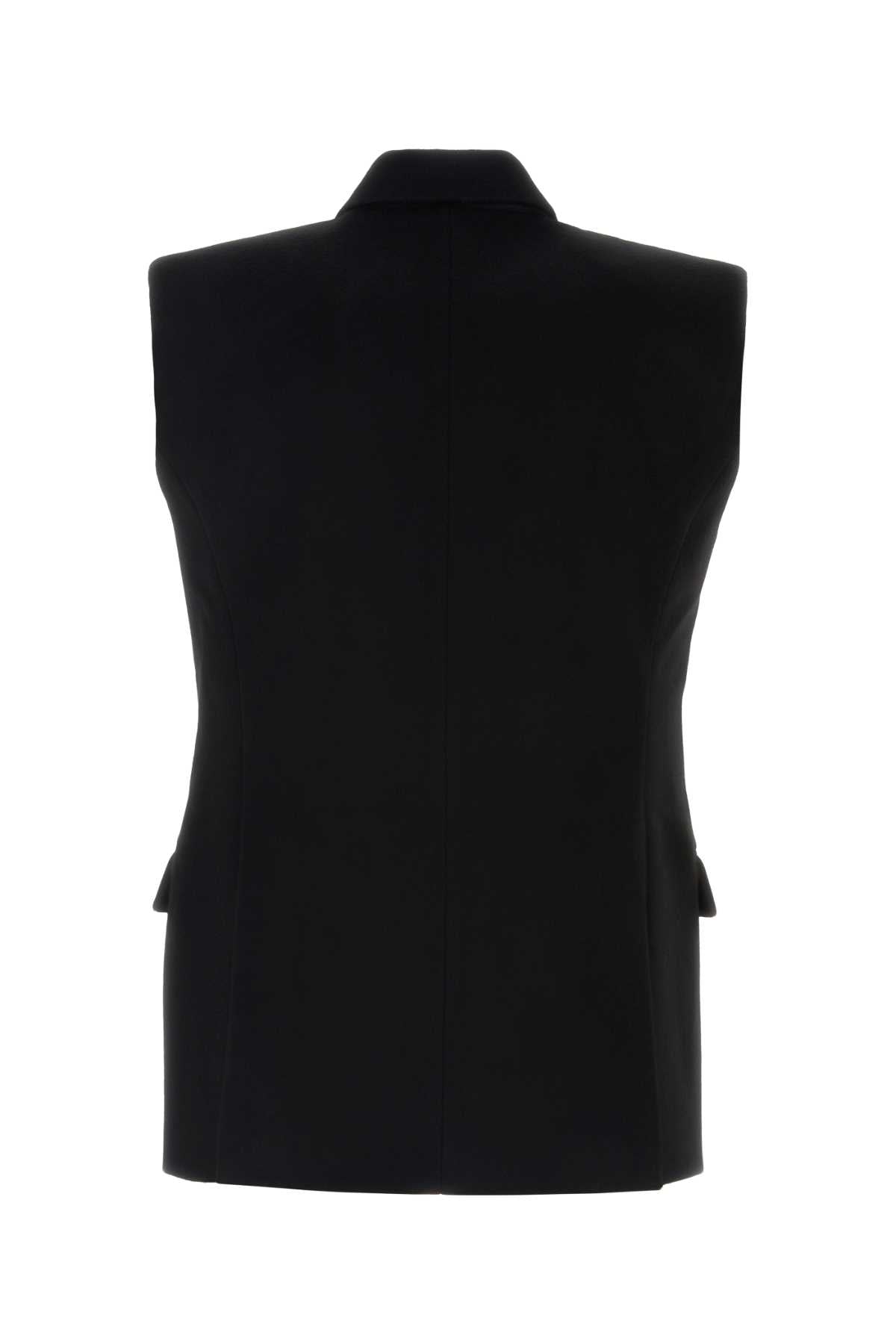 Vtmnts Men Black Wool Sleeveless Blazer
