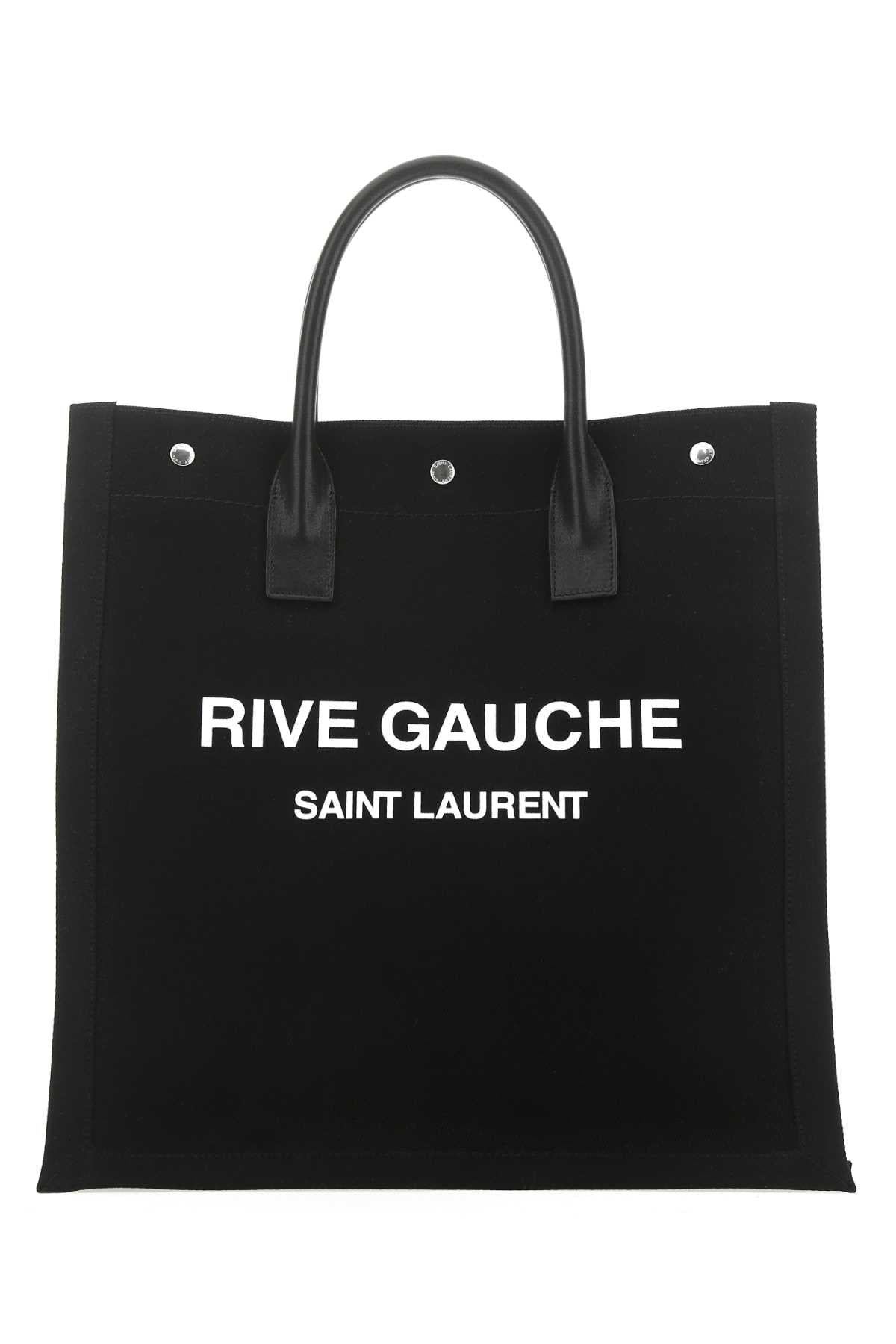Saint Laurent Men Black Canvas Rive Gauche Shopping Bag