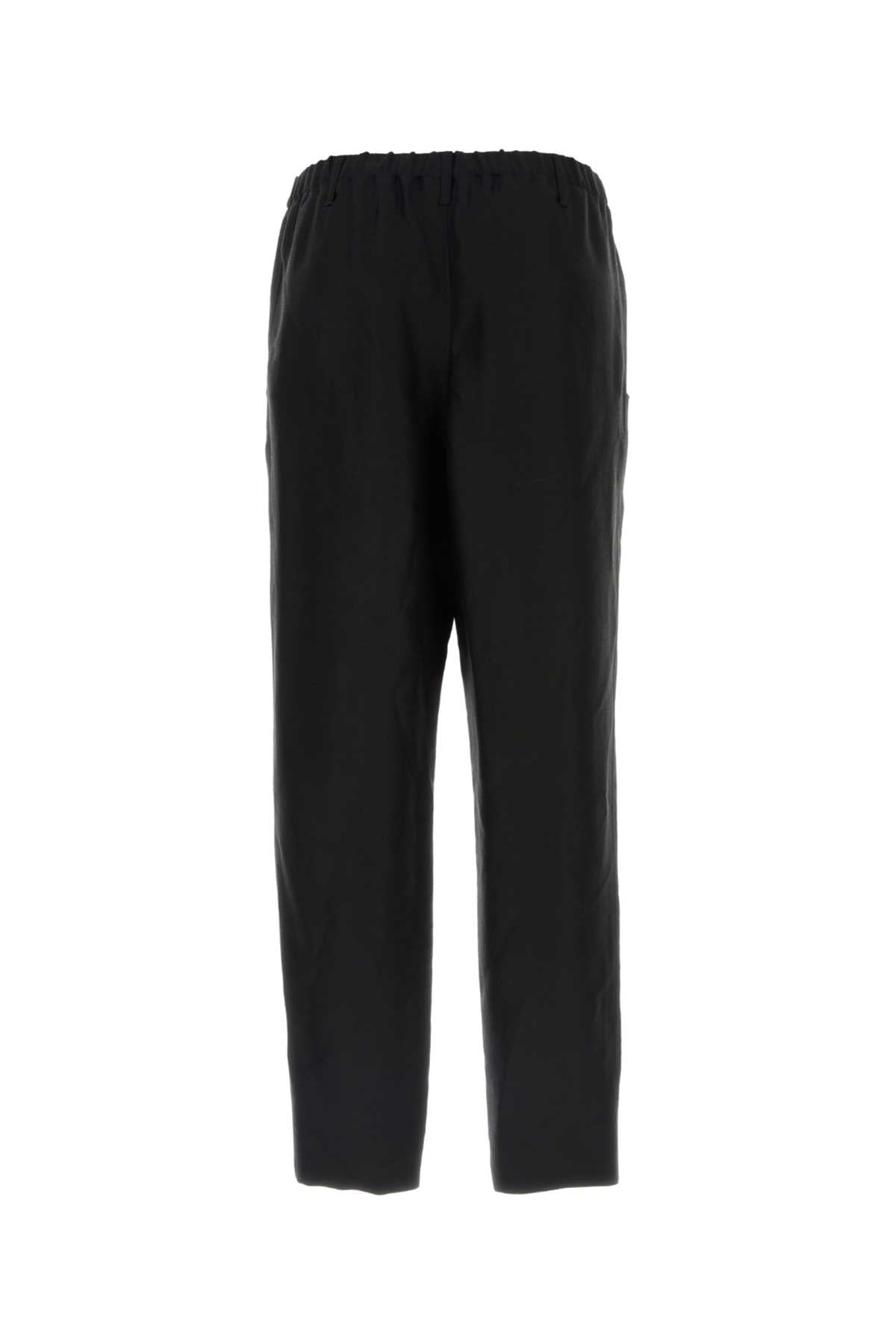 Saint Laurent Men Black Viscose Blend Pant