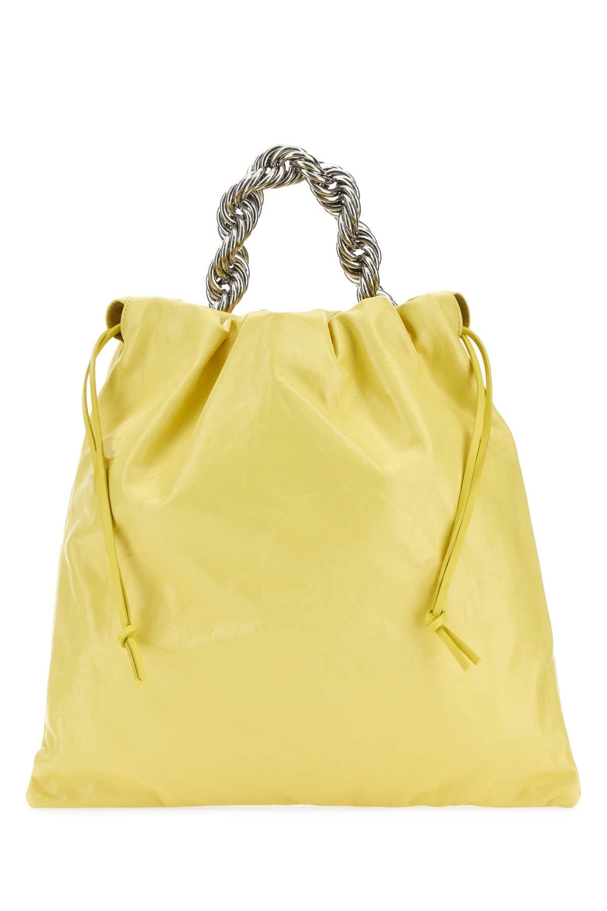 Jil Sander Women Yellow Leather Bucket Bag