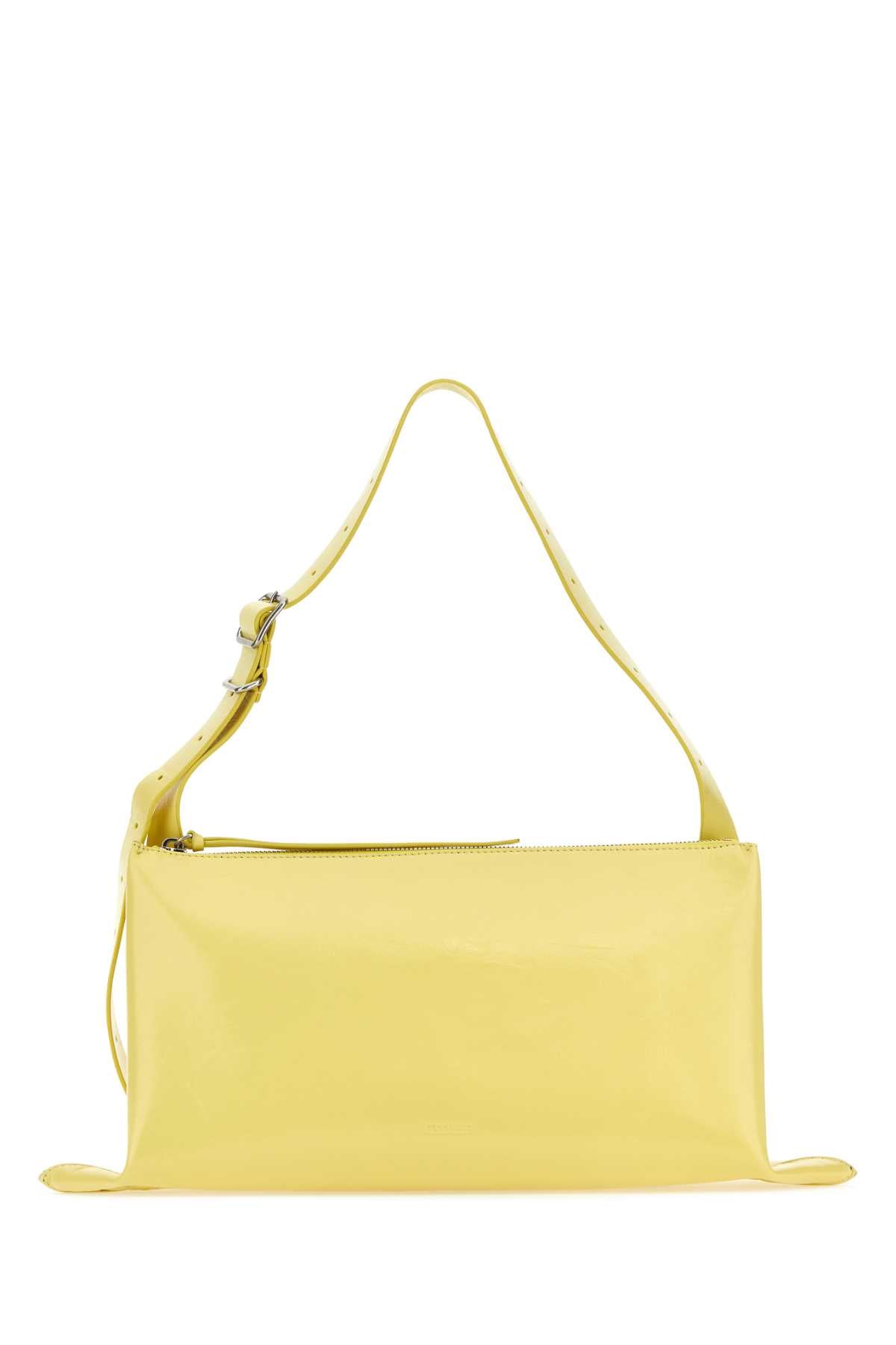 Jil Sander Women Yellow Leather Shoulder Bag