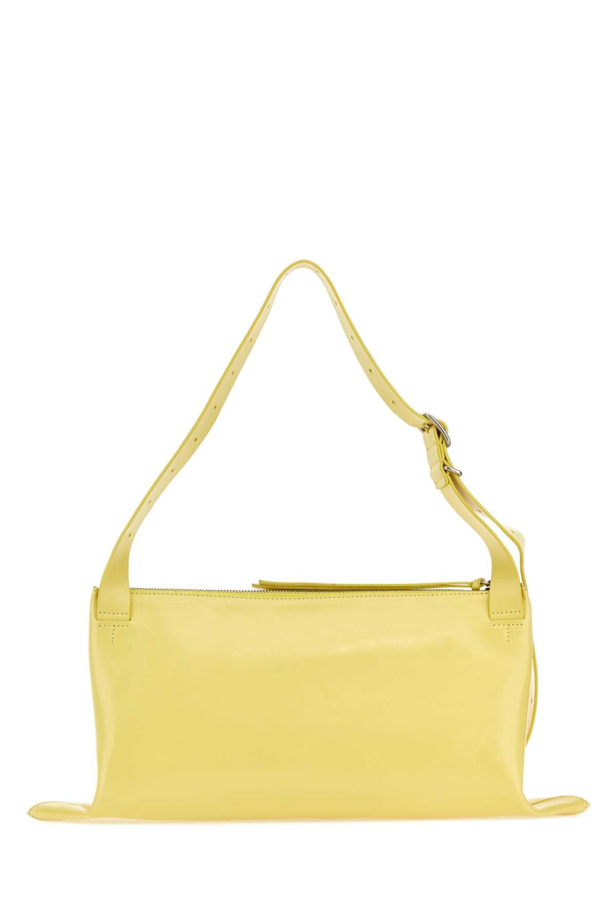 Jil Sander Women Yellow Leather Shoulder Bag