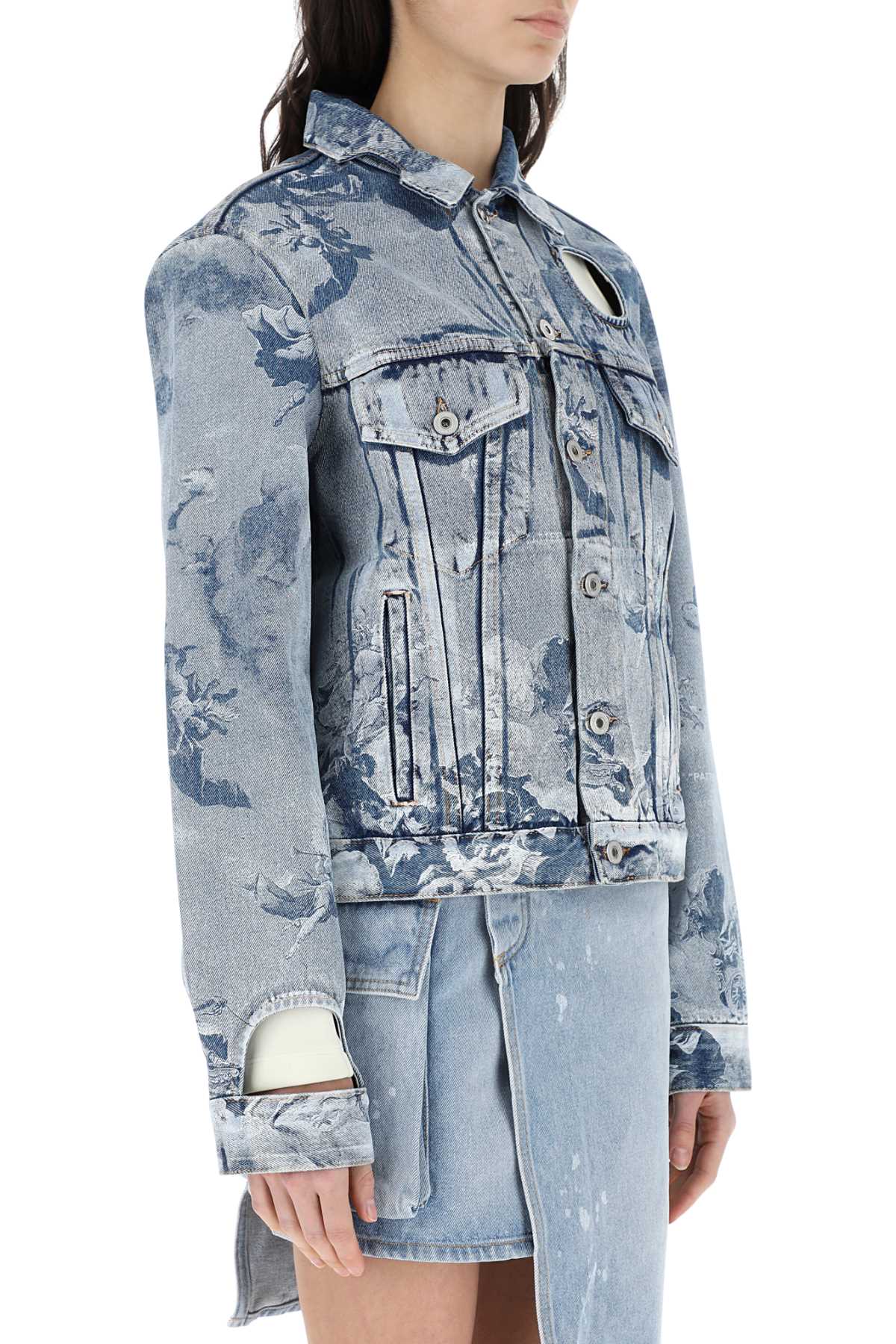 Off White Women Printed Denim Jacket