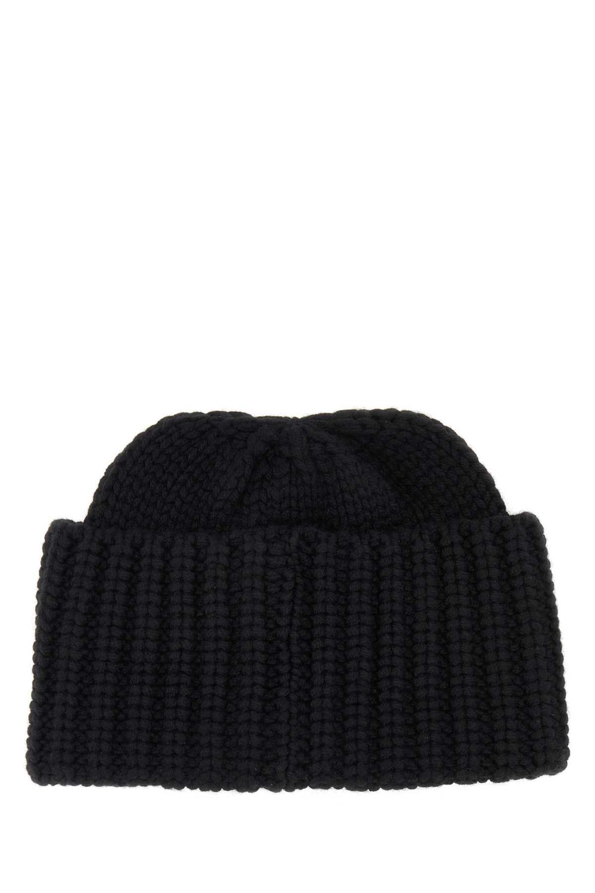Saint Laurent Women Black Cashmere Beanie Hat