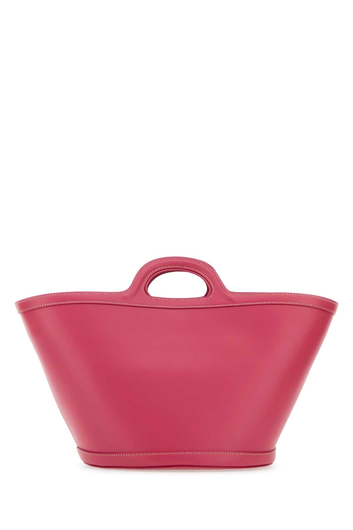 Marni Women Dark Pink Leather Small Tropicalia Handbag