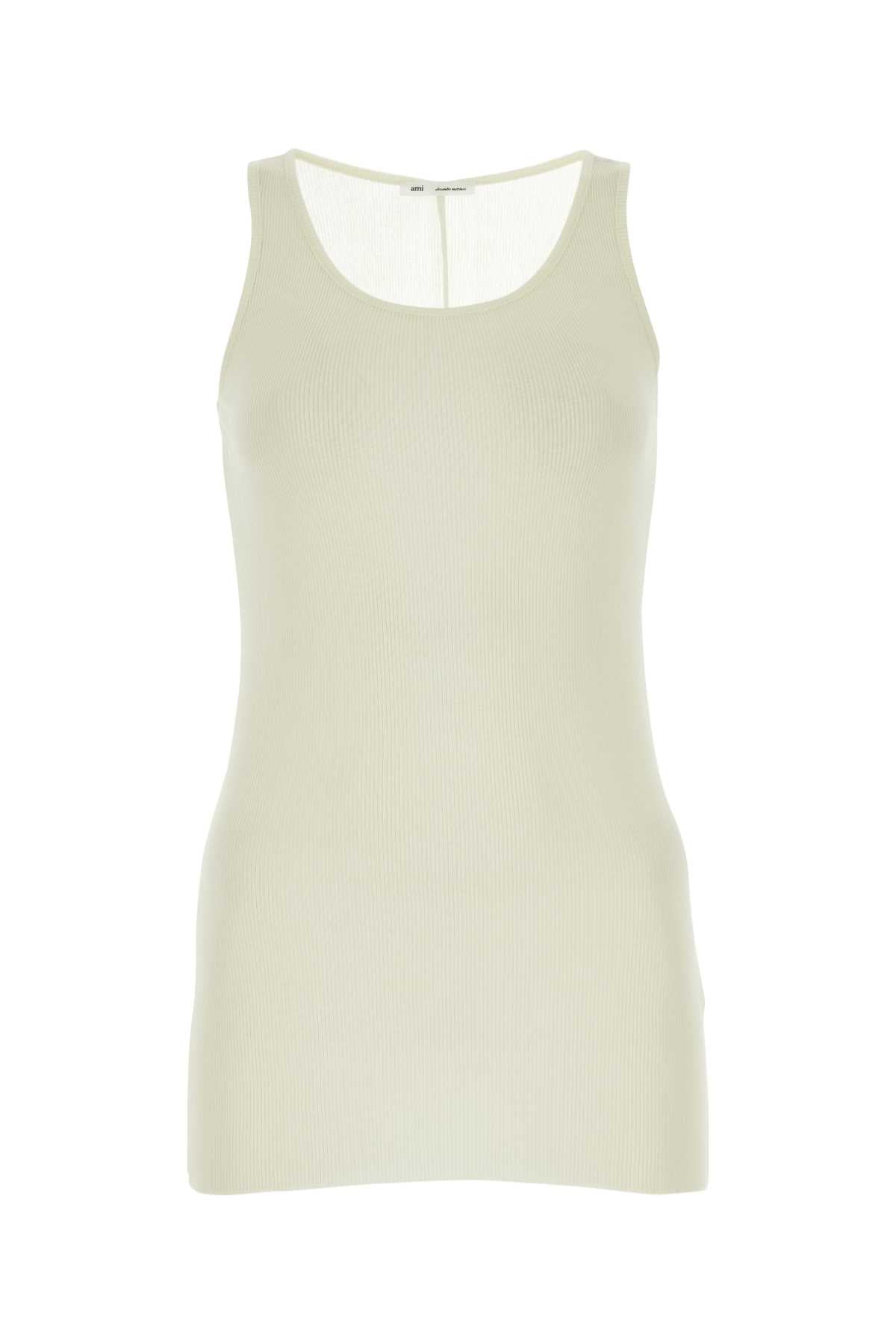 Ami Women Ivory Viscose Blend Tank Top