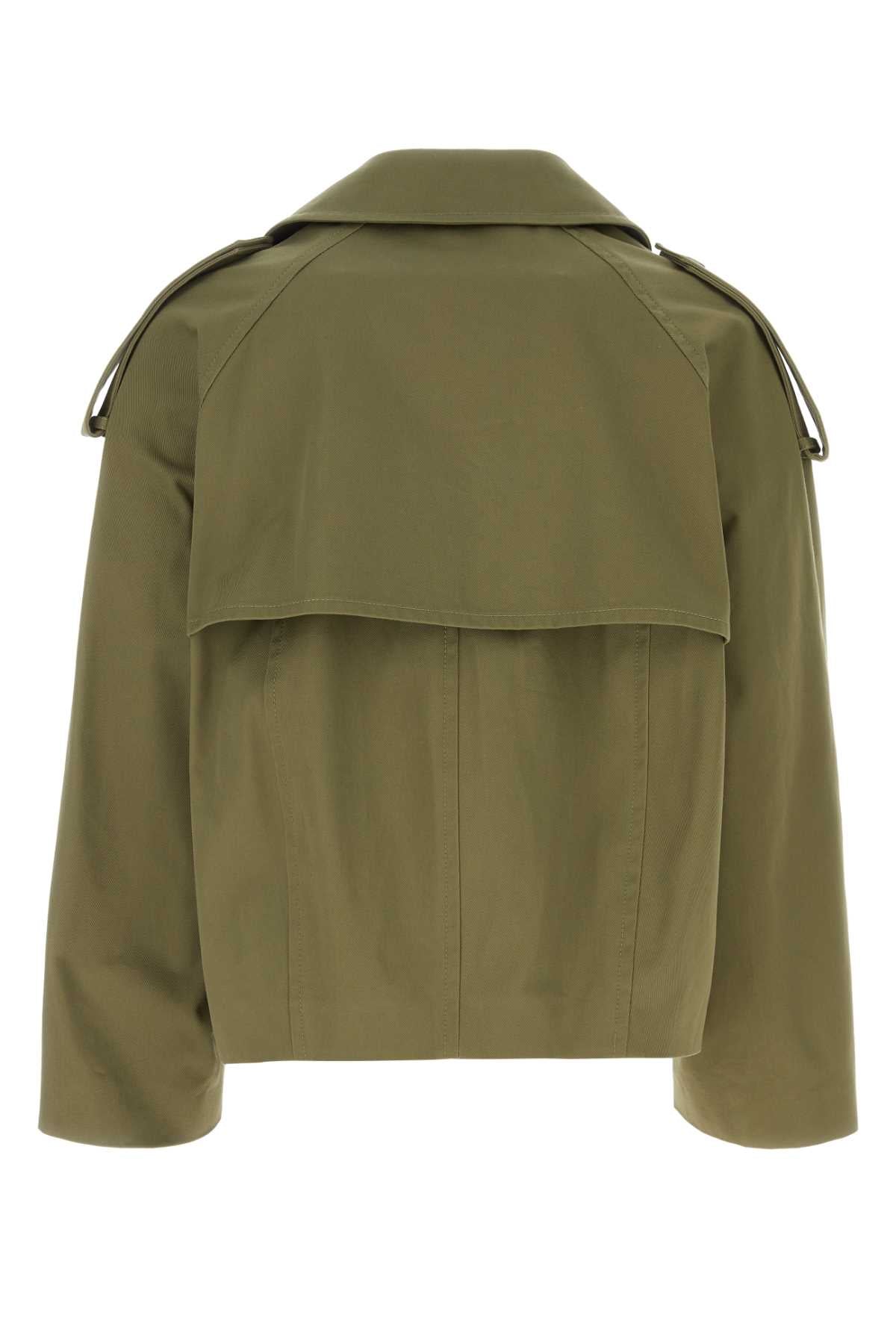 Loewe Men Green Cotton Trench Coat