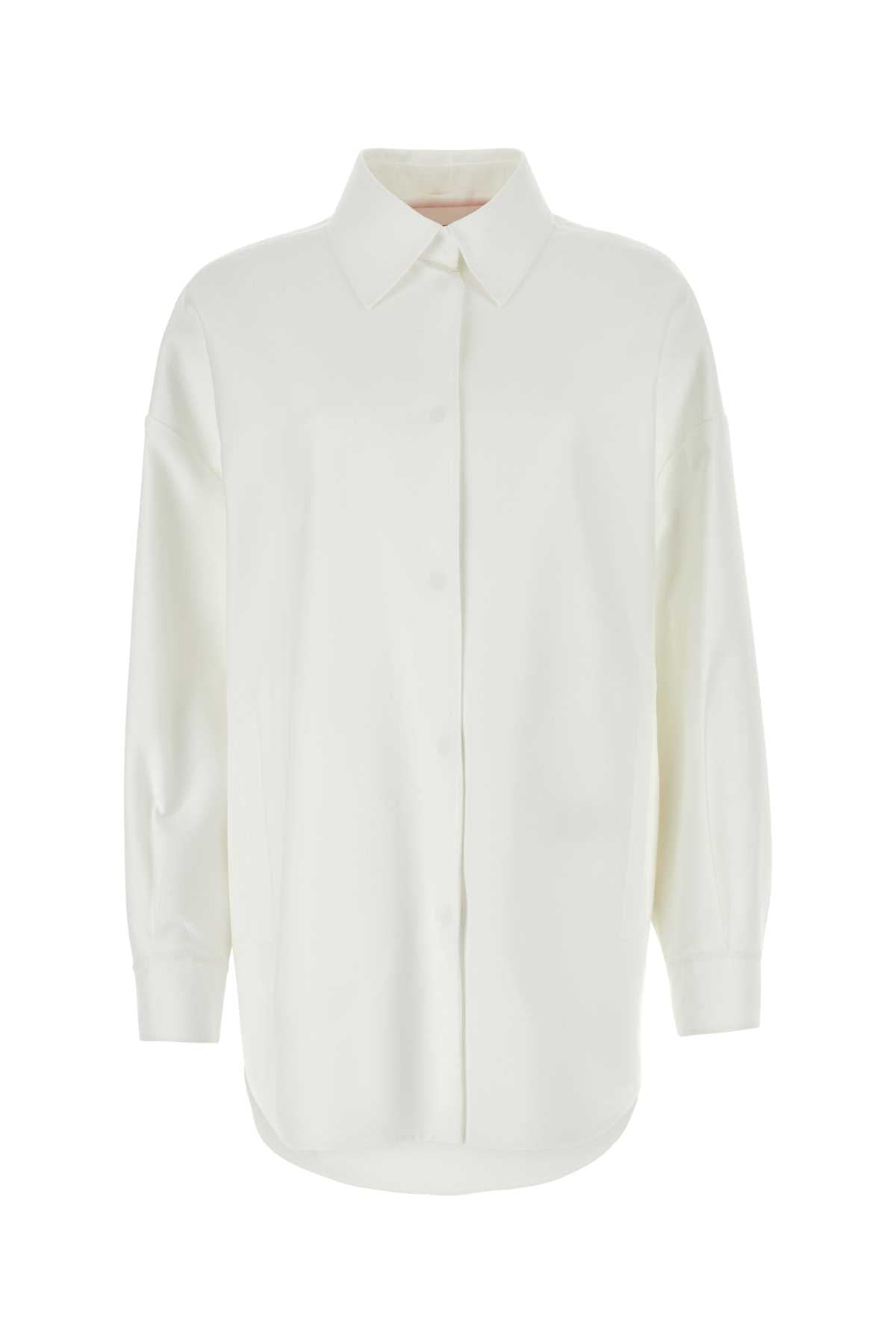 Valentino Garavani Women White Cotton Blend Oversize Shirt