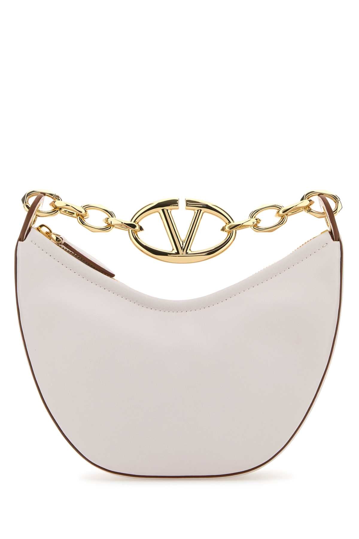 Valentino Garavani Women Ivory Leather Mini Hobo Vlogo Moon Handbag