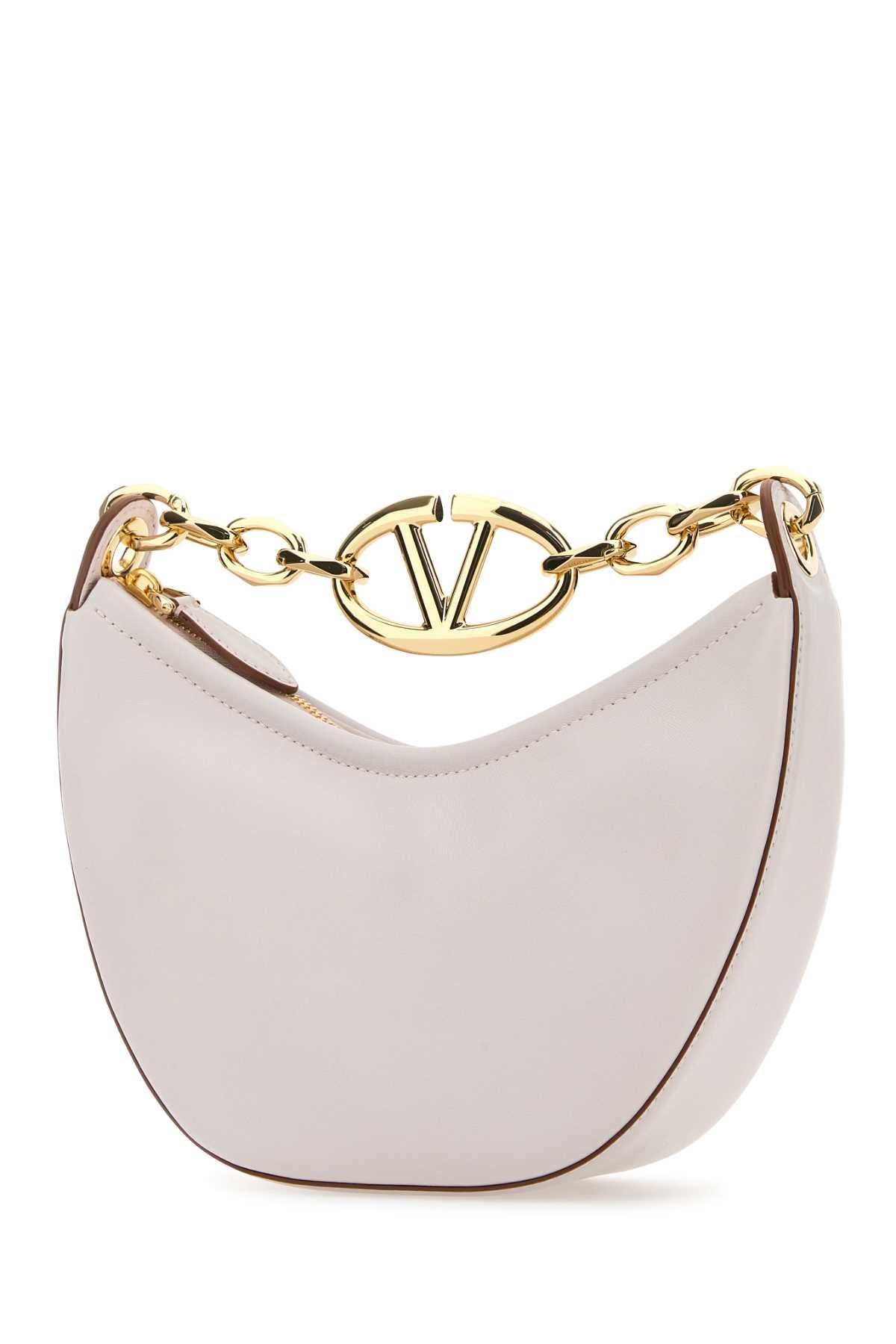 Valentino Garavani Women Ivory Leather Mini Hobo Vlogo Moon Handbag