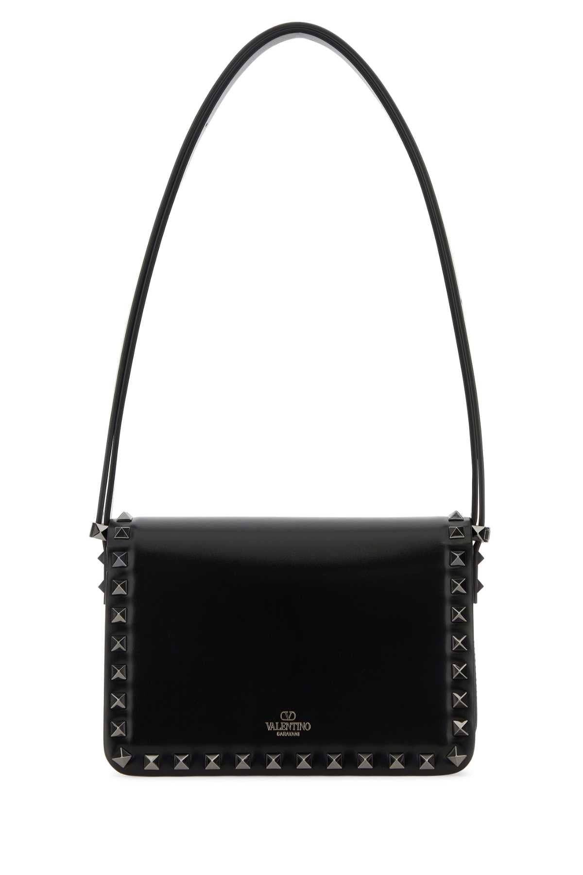 Valentino Garavani Women Black Leather Rockstud23 Shoulder Bagâ