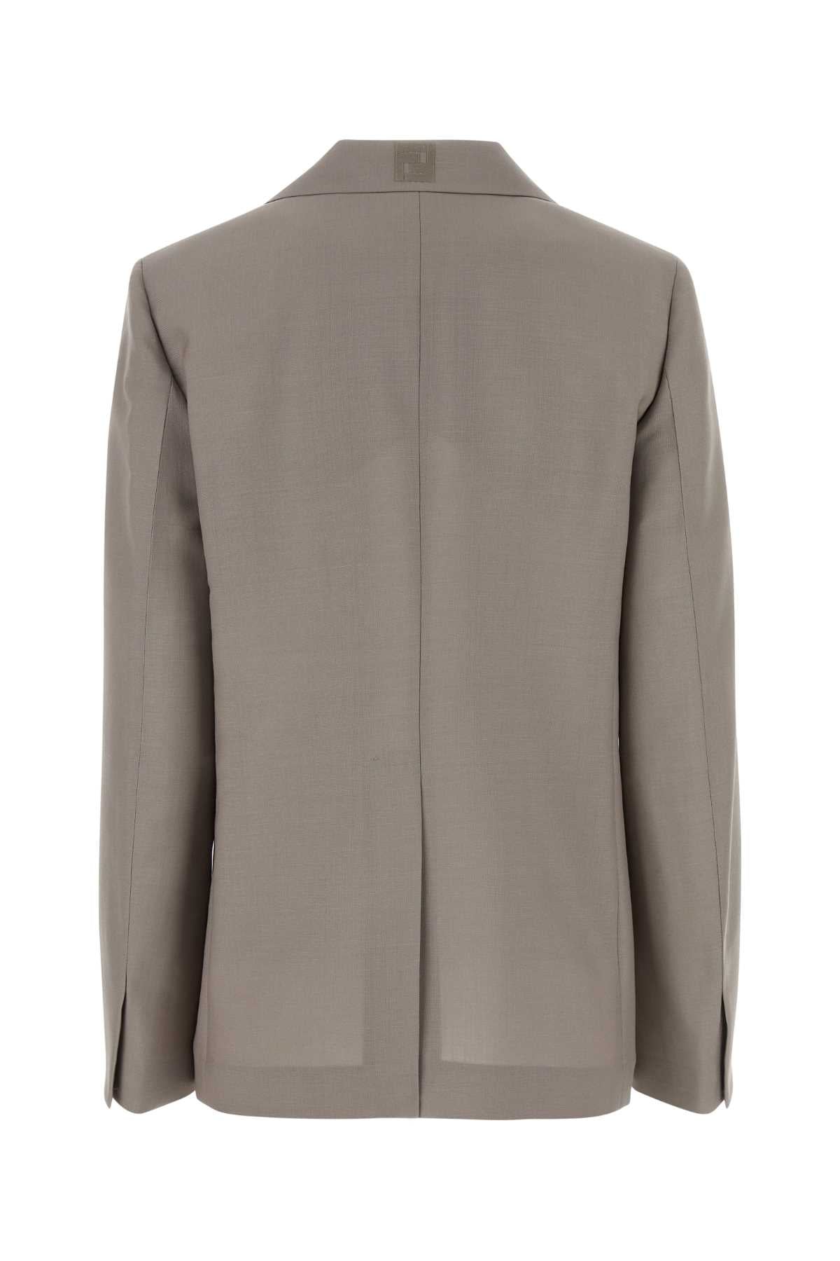 Fendi Women Dove Grey Mohair Blend Blazer