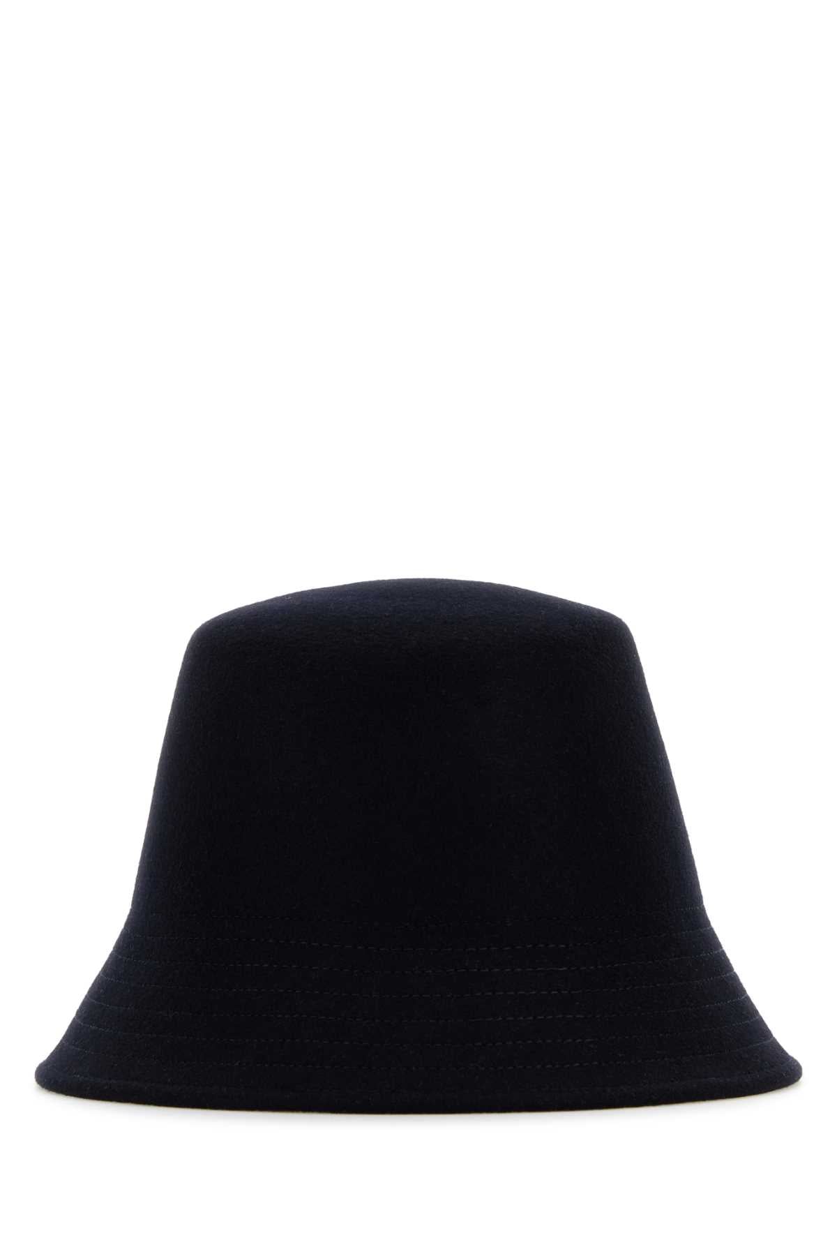 Valentino Garavani Women Midnight Blue Felt Bucket Hat